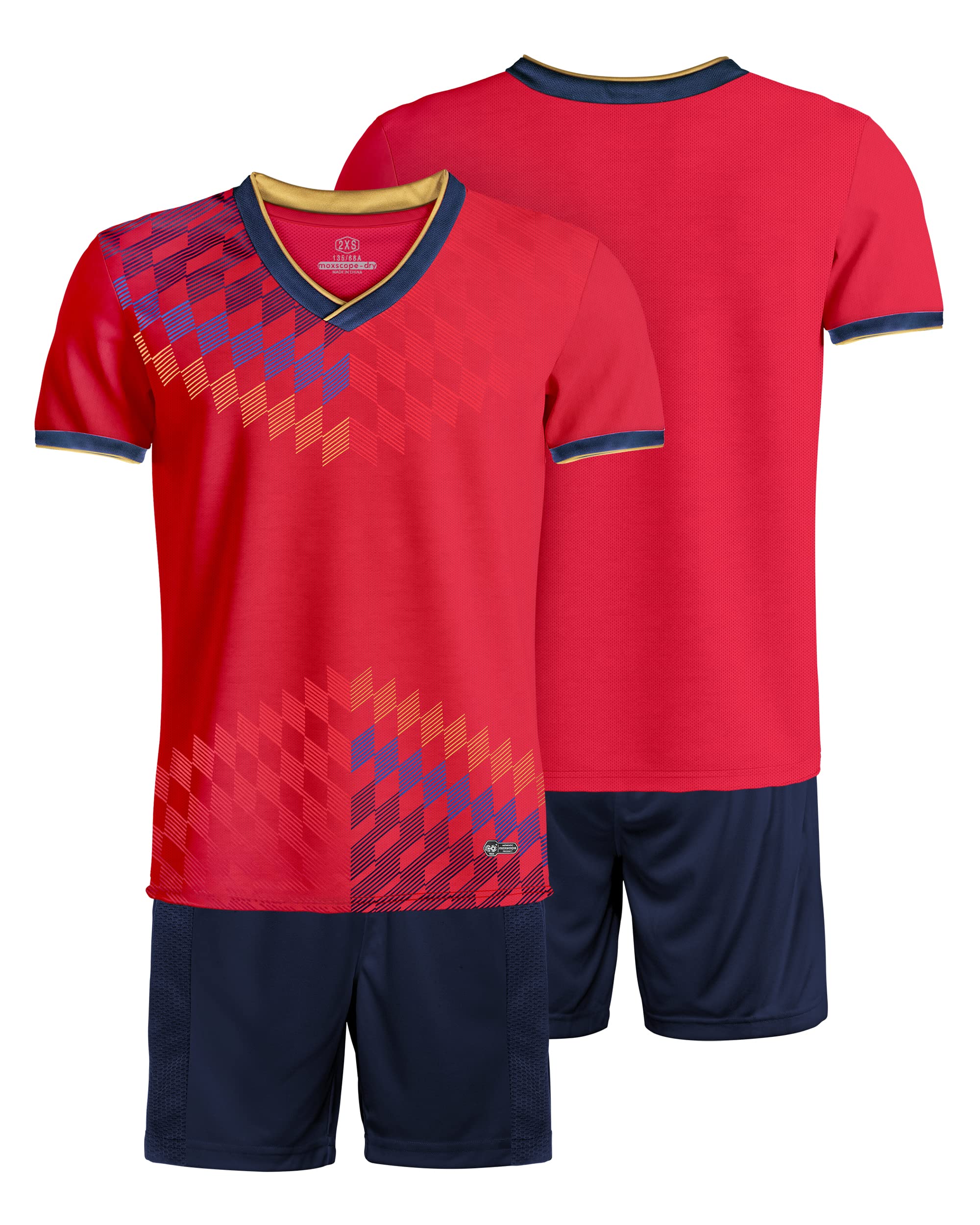 besbomig Ropa Deportiva de Fútbol para Niños Kits de Camiseta de fútbol - Manga Corta Camiseta y Pantalones Cortos Equipaciones de fútbol