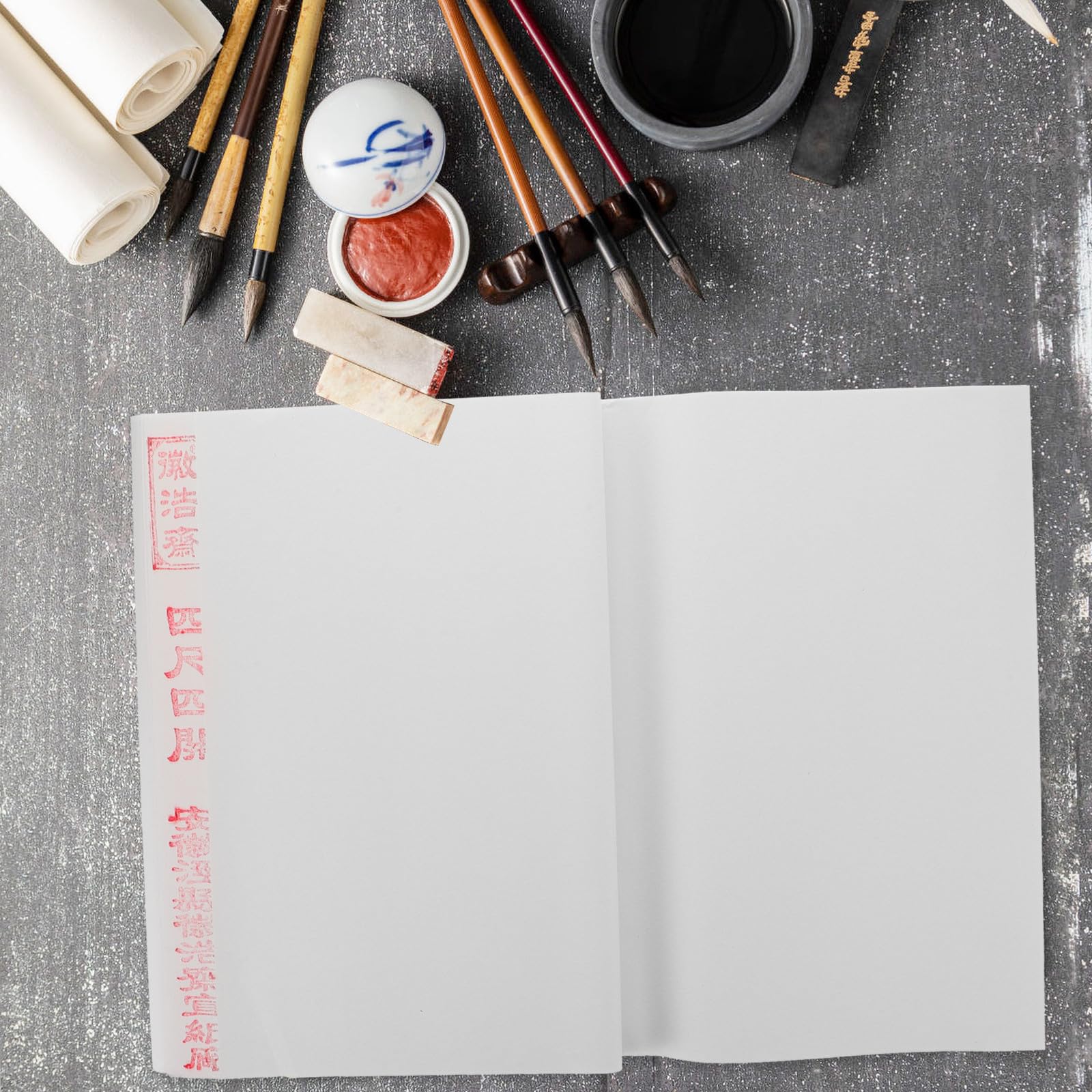 Abaodam 100 Hojas Papel de Arroz Chino Blanco Engrosado para Pintura y