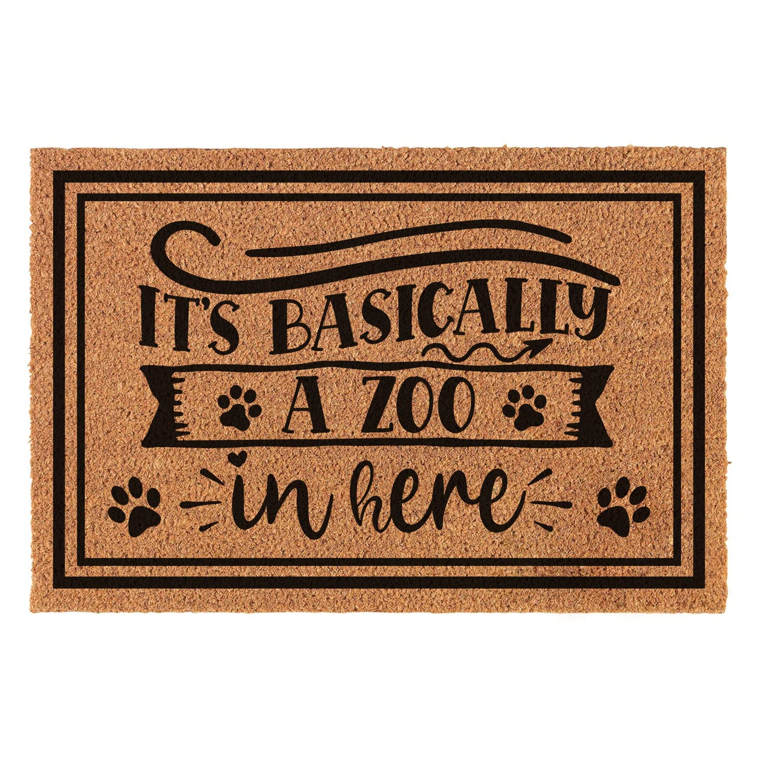 Zerbino divertente in fibra di cocco, con retro in PVC, antiscivolo, 59,9 x 39,9 cm