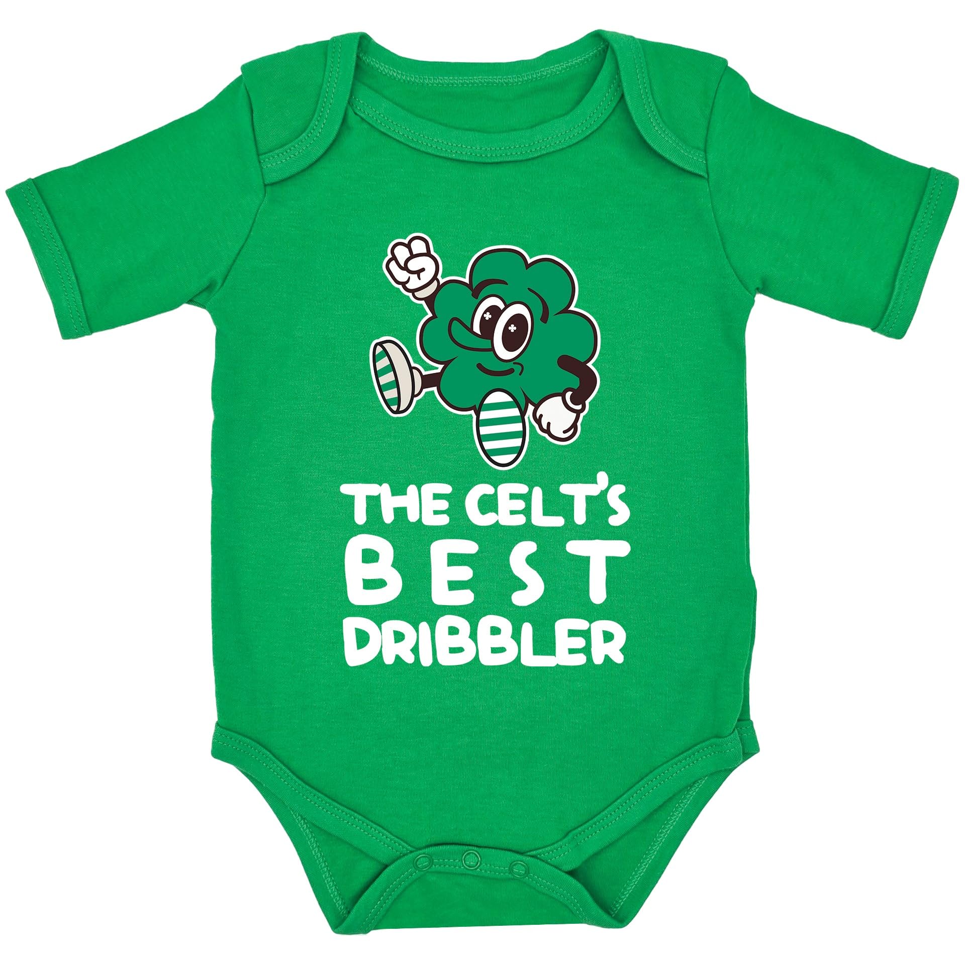 Partisan Celtic Inspired Baby Grow – Celt's Best Dribbler – 100% Cotton – 9–12 Months