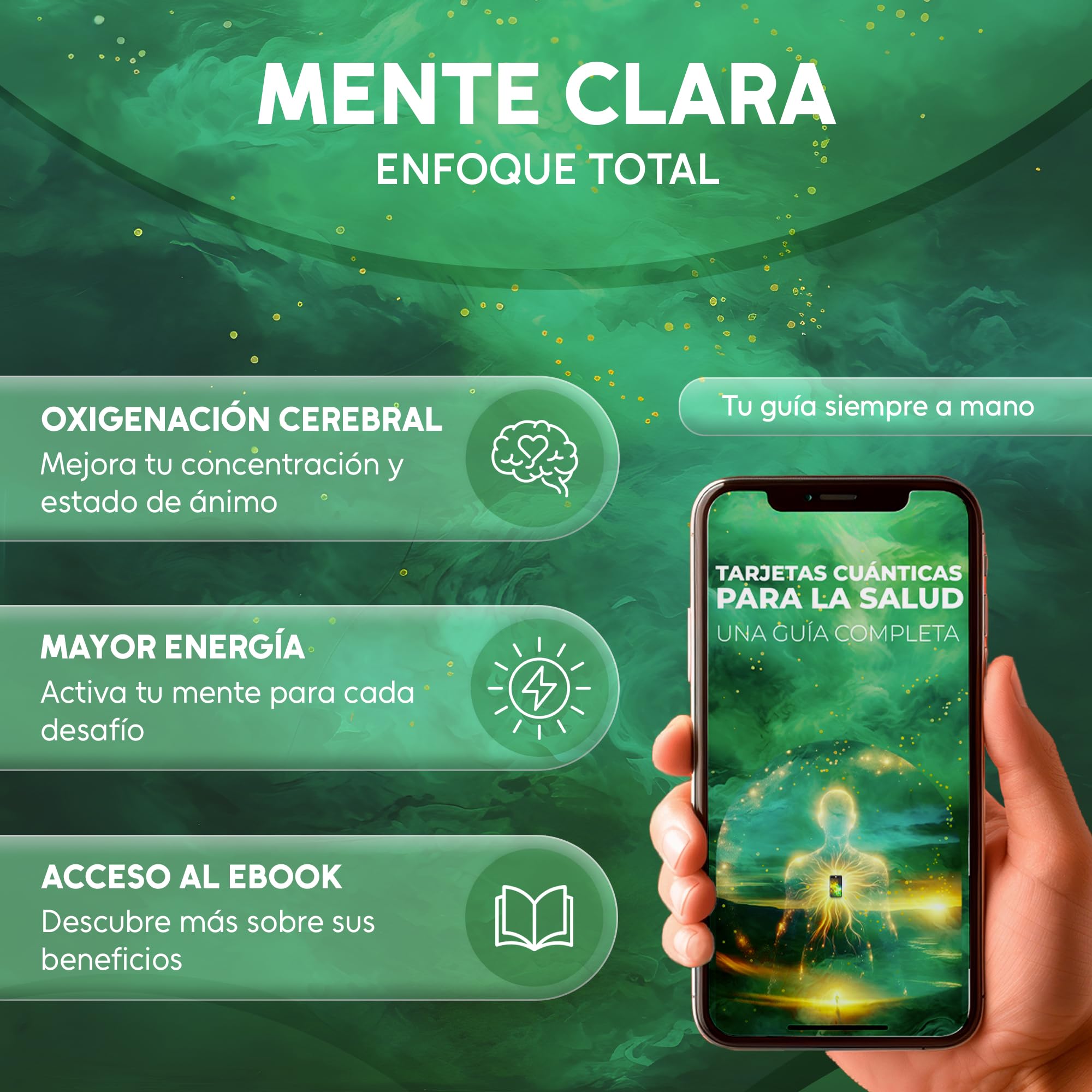 Tarjeta Cuantica Original para Sanacion, Concentracion - Incluye E-book Guia y Cordon Ionizante
