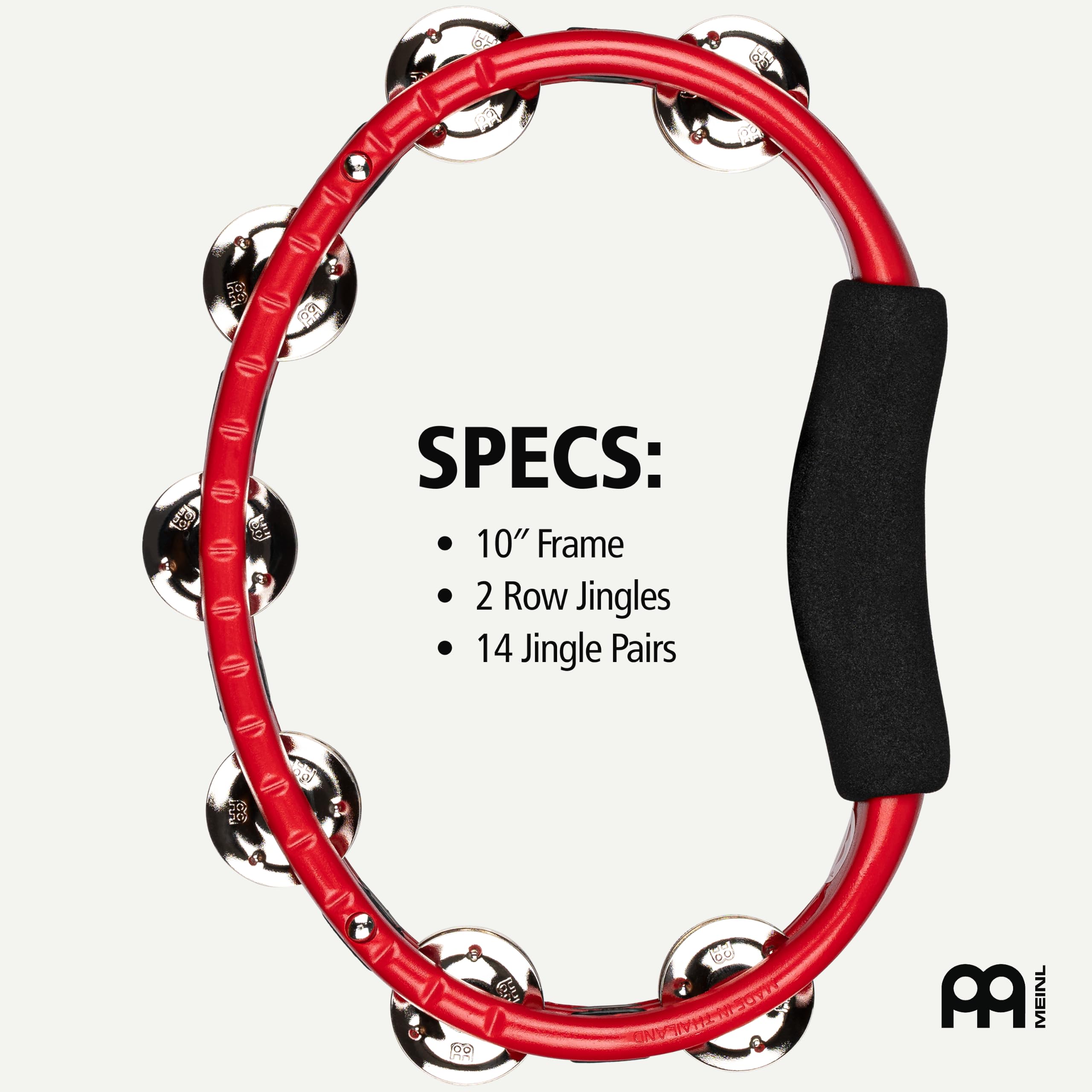 Meinl Percussion Traditional Hand Held Tambourine, Rot (TMT1R)