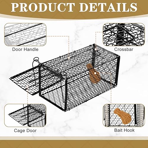Miniatura 5 de Qualirey 6 trampas humanitarias para ratas pequeñas ardillas, ratones, ardillas, roedores, ratones, ratones, campañones, hámsters, jaula de captura