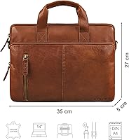 STILORD Pierce Laptoptas Leer met Handvat Vintage Business Bag voor 13,3 MacBooks Leren Aktetas A4 Documenten Mannen Vrouwen Zakelijke Messenger Bag Echt Leer Kleur:vinto - bruin
