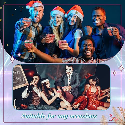 Miniatura 10 de Zhehao 100 vasos de plástico con borde de 9 onzas, copas de vino transparentes desechables resistentes para bodas, cumpleaños, vacaciones, fiestas,