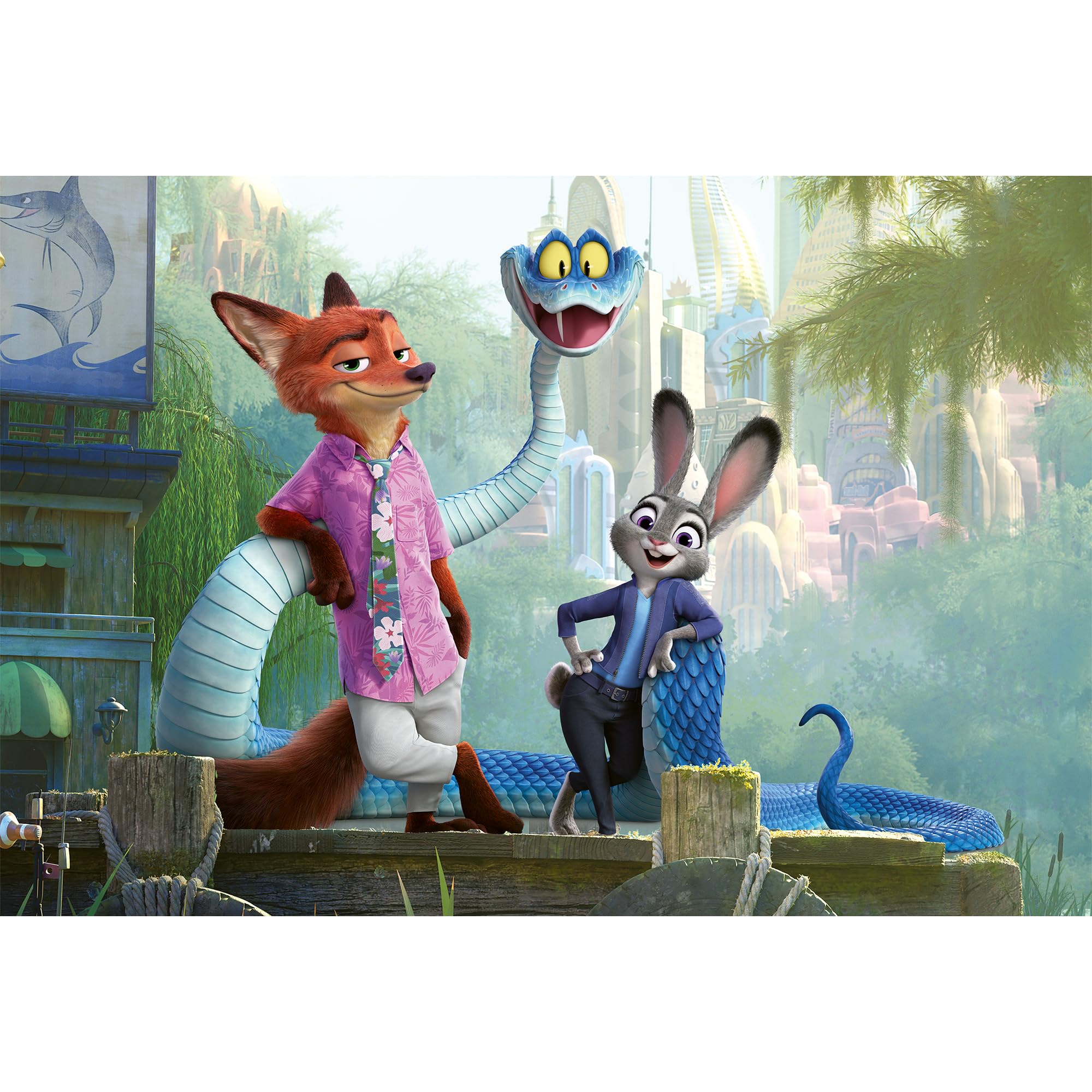 Trefl - Zootopia 2, Tajemnice Zootopii - Puzzle 100 Elementów - Kolorowa Układanka z Bohaterami Bajki, dla Dzieci od 5 lat
