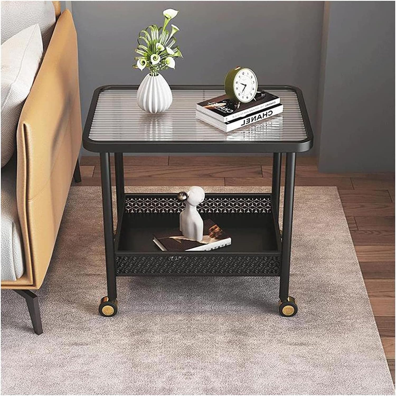 DESONIX Movable End Table Rolling Side Table Mobile End