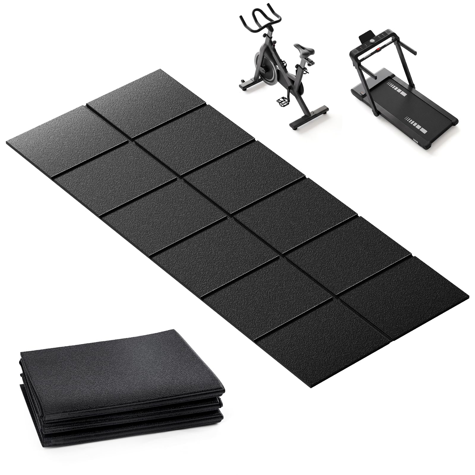 Foldable Treadmill Mat for Carpet, 140x60 x 0.5 cm Nonslip PVC Walking Pad