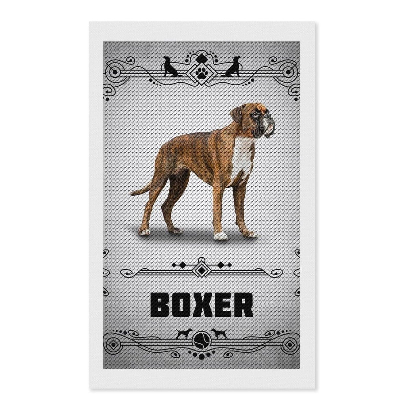 Junmoney Boxer Diamond Painting Canvas Set 12"x20", for Adults, Bedroom Decor, Good for Quiet Evenings, Festive Craft Gift