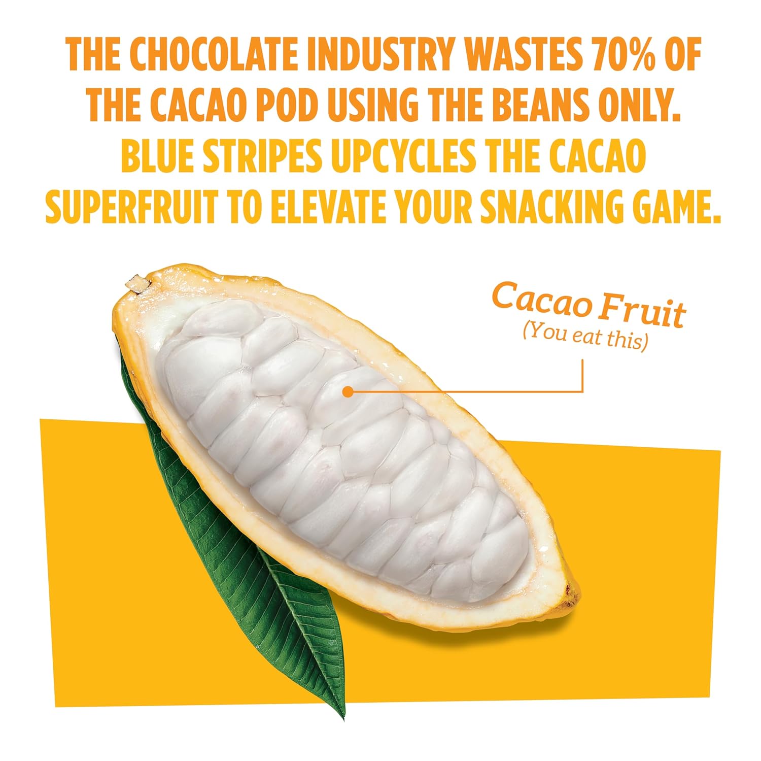 Blue Stripes Cacao Superfruit Gummies - Vegan Chewy Fruity Snack, No Sugar Added 100% Fruit Gummy, 9 Essential Vitamins & Minerals, Natural Tropical Superfood - Pineapple & Cacao Fruit, 3.2oz