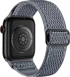 Lerobo Pulseira Solo Loop de relógio de nylon elástica, compatível com Apple Watch séries 1-10, SE, Ultra 38/40/41/42/44/45 mm/46 mm/49 mm, pulseira de substituição ajustável para mulheres e homens