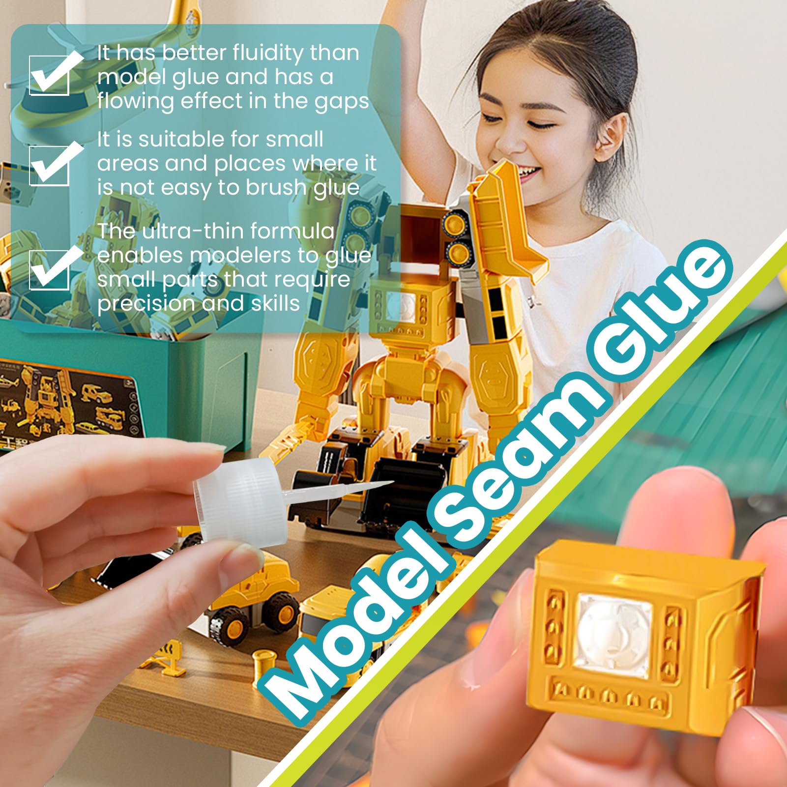 Pegamento Maquetas, Pegamento para Plastico, Pegamento Modelismo, Cemento Extrafino de Fijación Rápida, Varios Adhesivos Rellenos, Cola Transparente Manualidades para Maquetas, 40ml