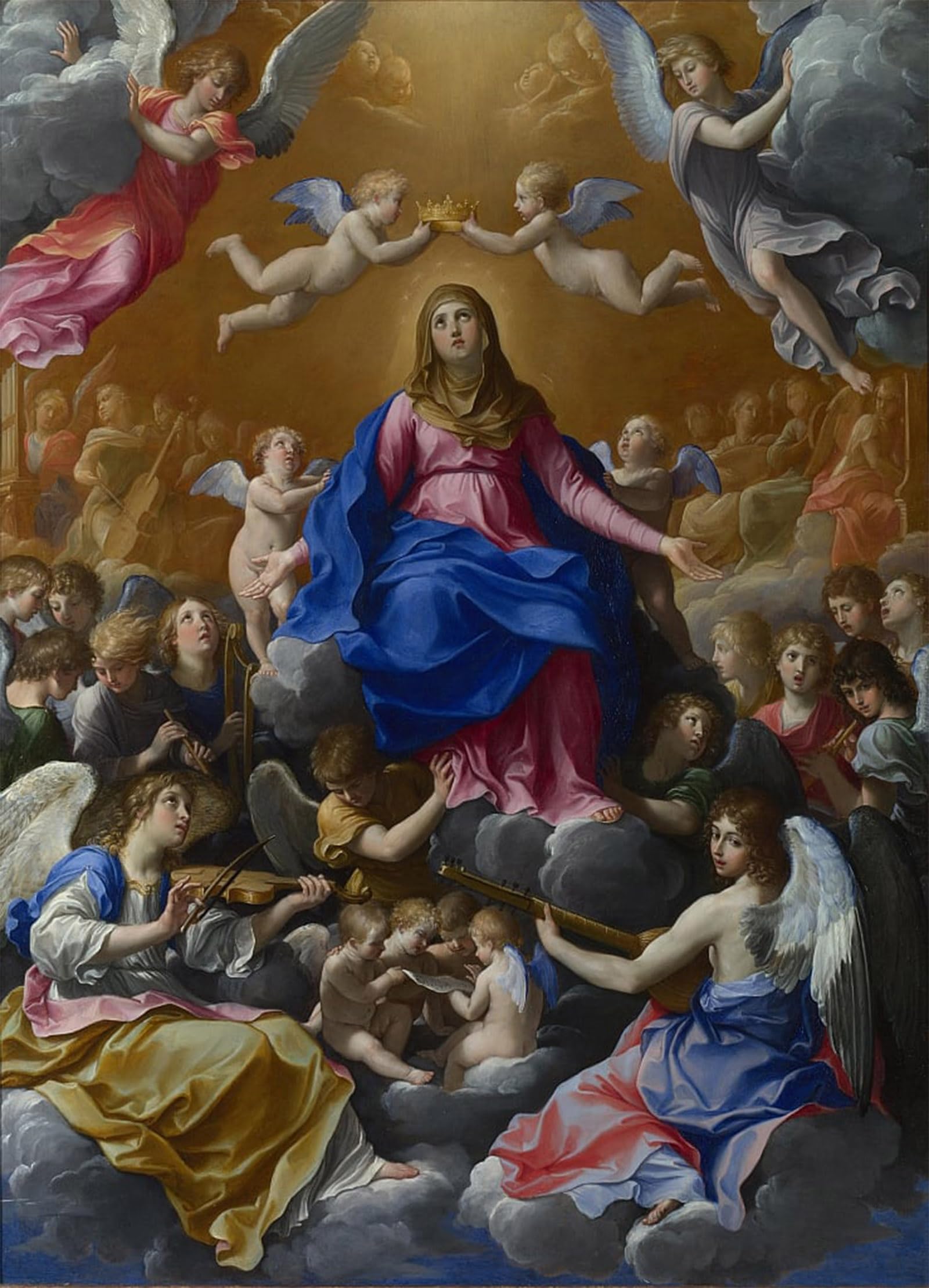 ARTXLXXBN Famous Prints Artwork Pictures Poster Painting Art the Coronation of the Virgin by Vintage Painting Artwork Landscape Pictures for Home Decor 60x90cm