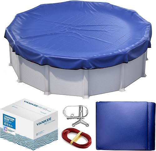 Yankee Pool Pillow - Cubierta de protección para piscina sobre el suelo redonda de 21 pies  Extragruesa y duradera  Serie Sapphire de calidad