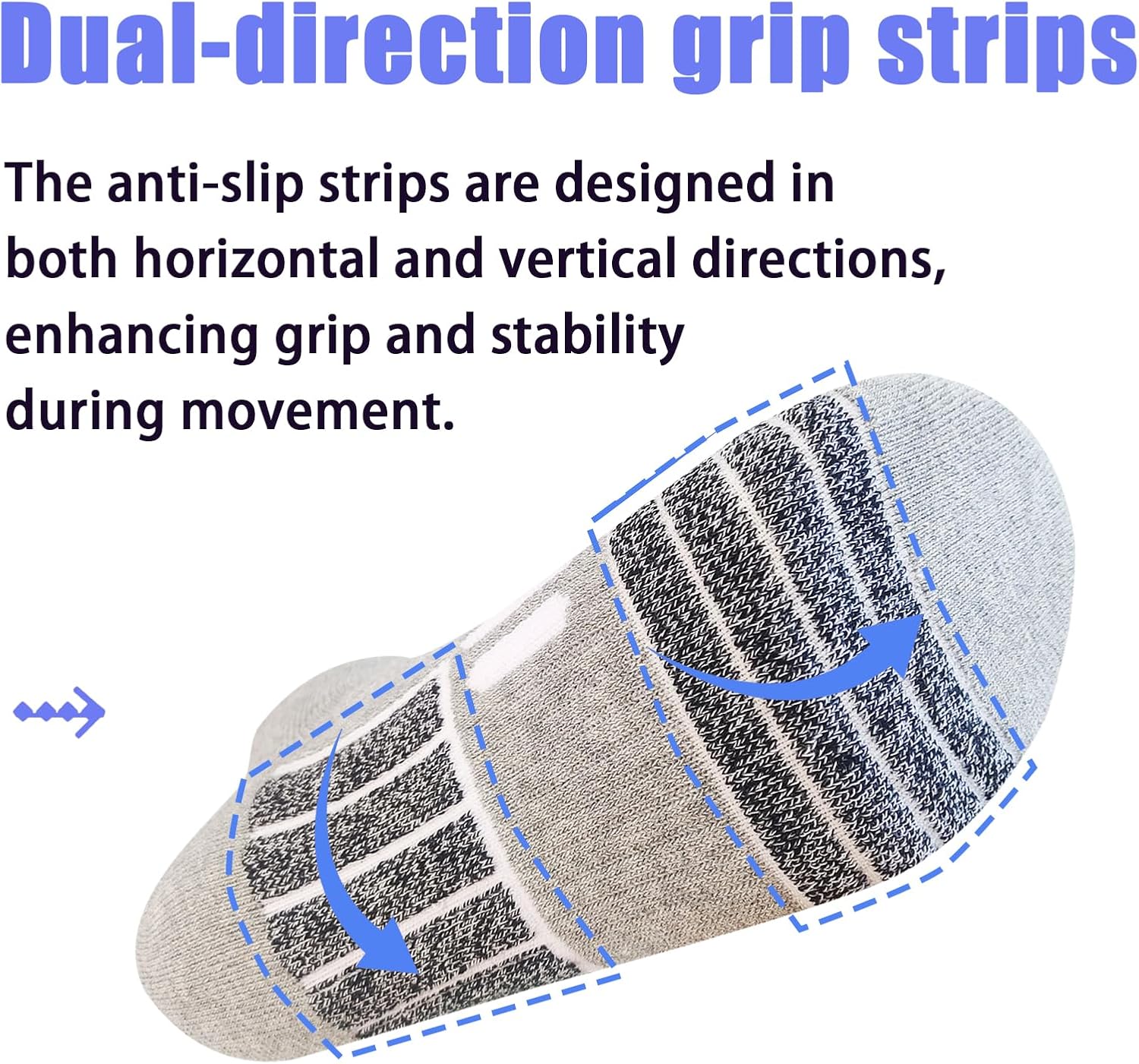 Women's Cotton Athletic Ankle Socks with Wicking Anti-Blister Arch Support Cushioned Sole for Running 5 Pairs - Image 5