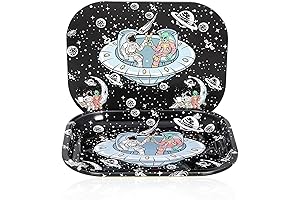 Herb Stash Tray, Discreet and Decorative Metal Tray with Lid for Storage and Organization