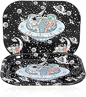 Vista 1 de Bandejas de metal con tapa magnética, bandeja de metal de astronauta en el espacio, pequeña y bonita bandeja decorativa, ideal para el hogar o sobre