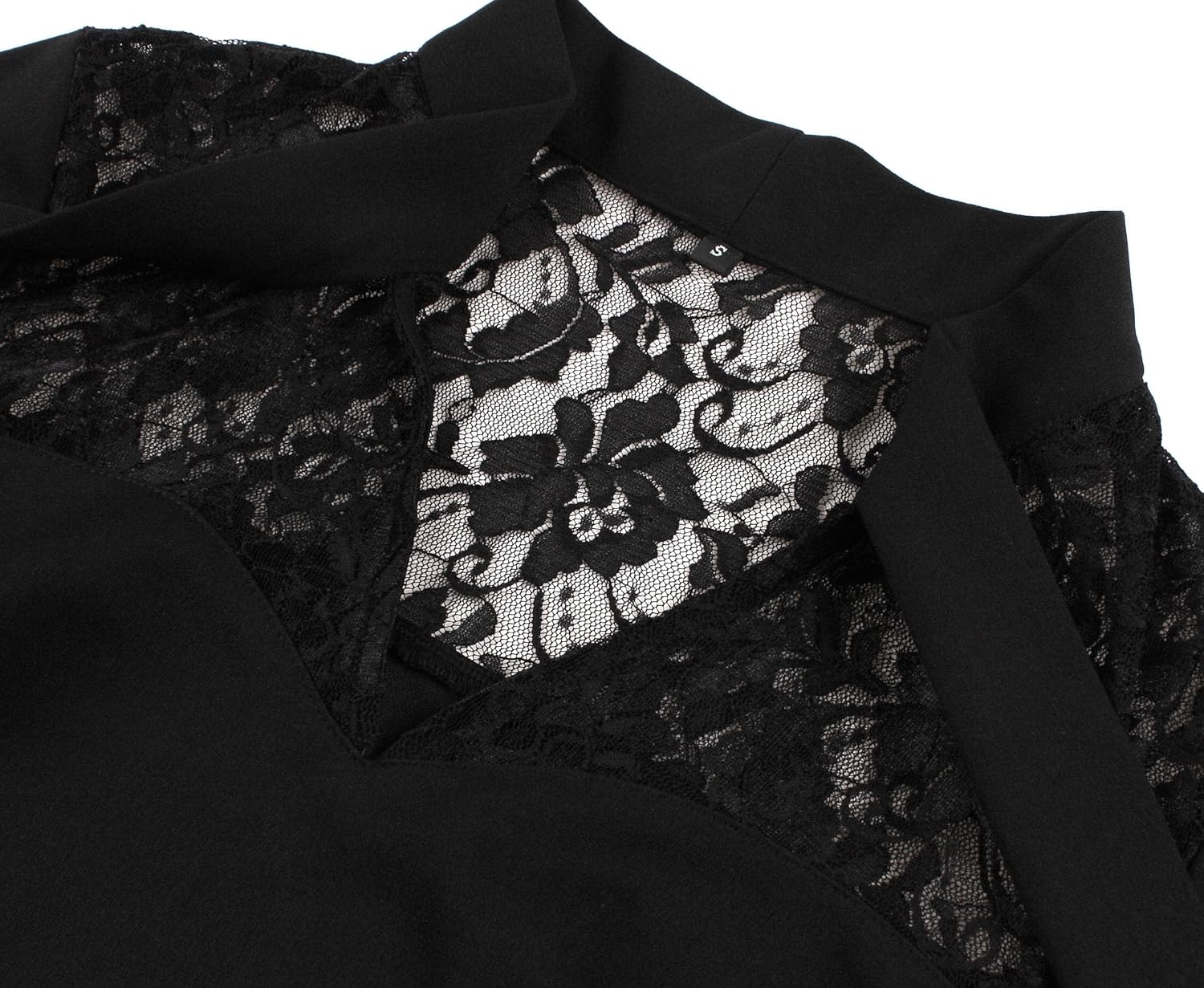 Wellwits Women's Lace Insert Gothic Bell Sleeves Vintage Dress - Image 4