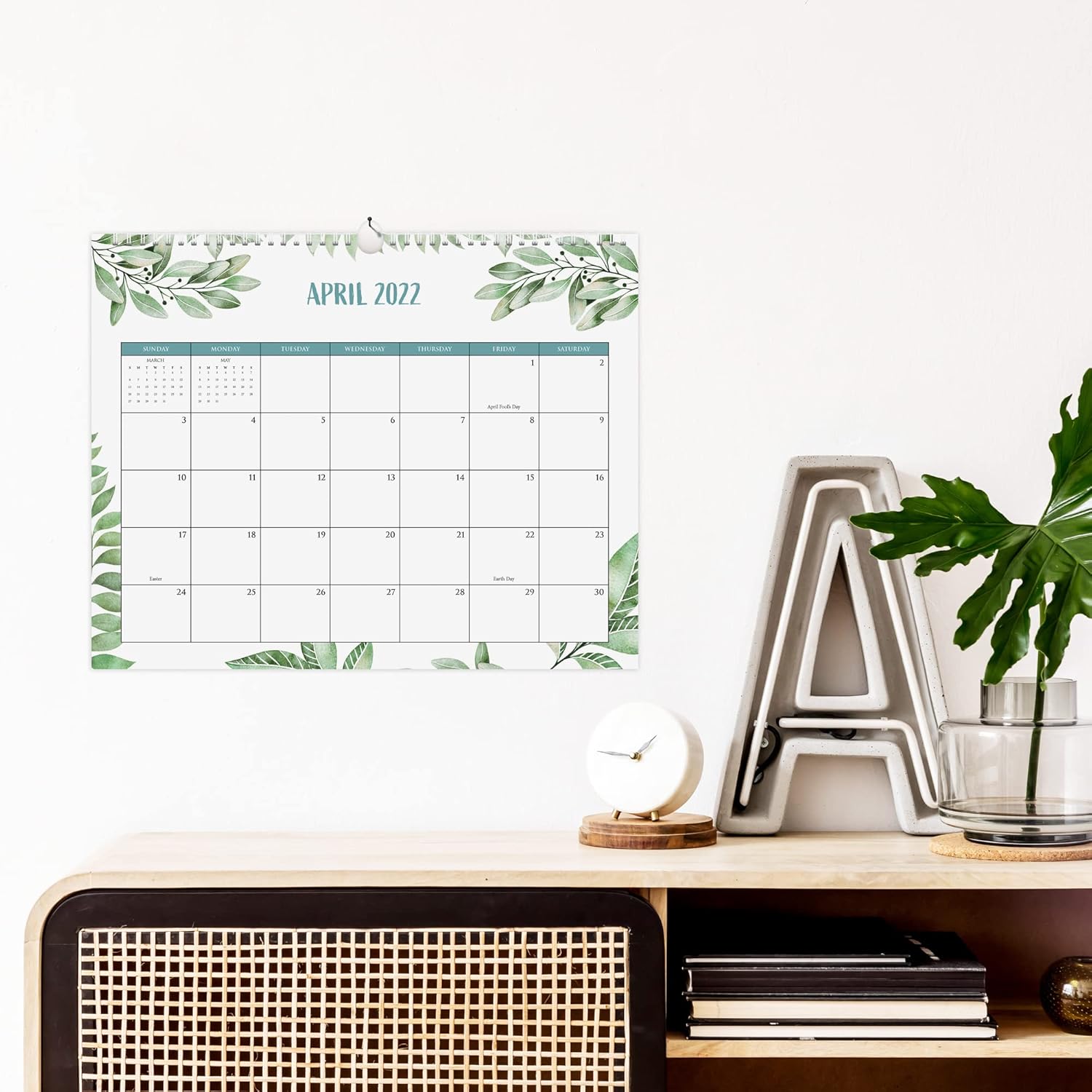 Aesthetic Greenery Wall Calendar - Runs from June 2021 Until December 2022 - The Perfect Monthly Calendar for Easy Planning : Office Products