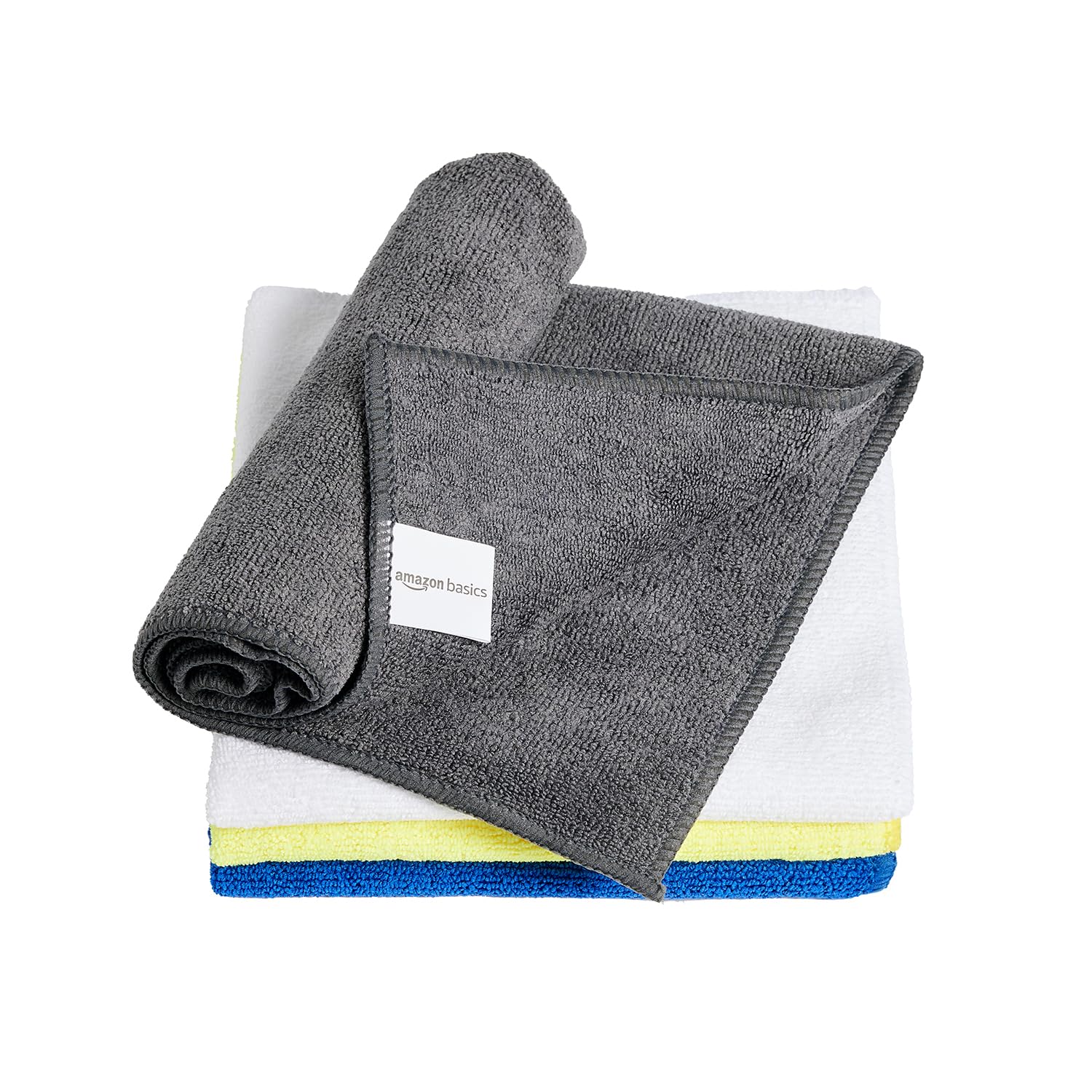 amazon basics Pack of 4 Microfiber Cleaning Cloth | 350 GSM | Ultra Soft | Super Absorbent | Reusable | Multicolor| 40cm X 40cm-picture-23