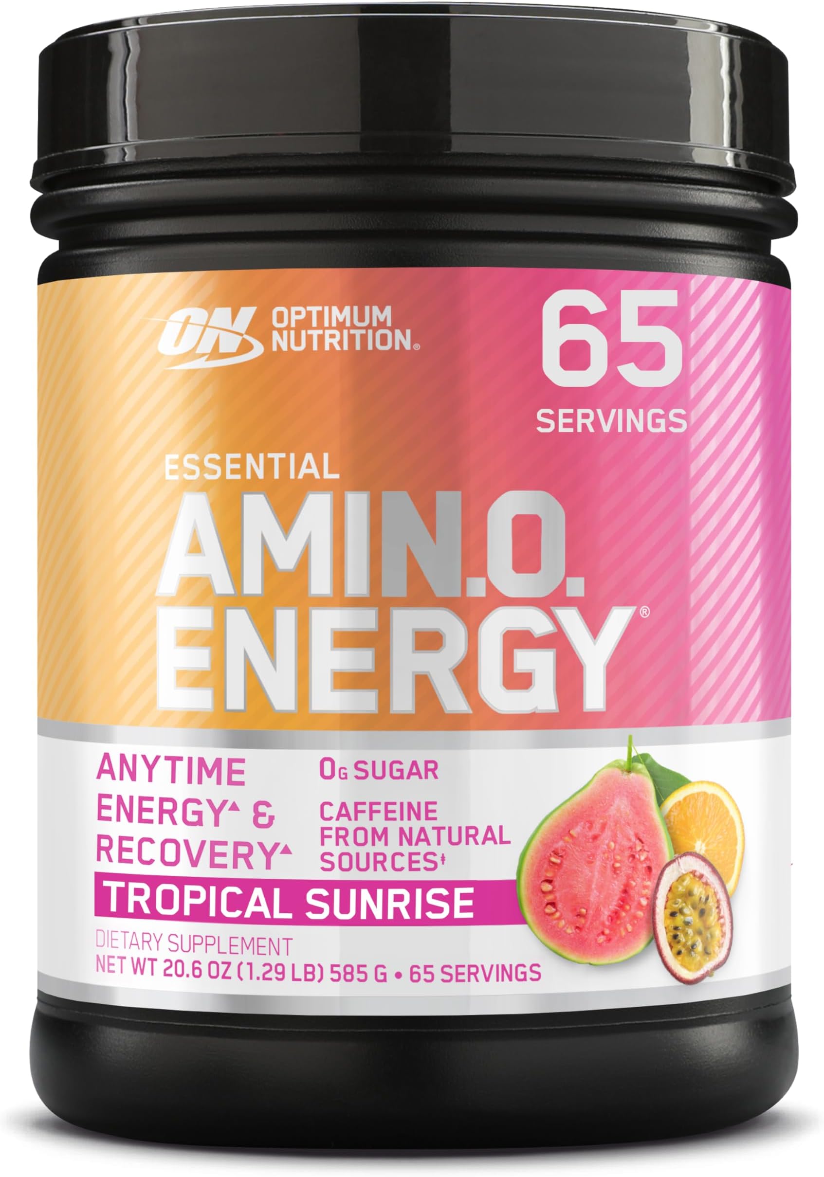 Optimum Nutrition Amino Energy - Pre Workout with Green Tea, BCAA, Amino Acids, Keto Friendly, Green Coffee Extract, Energy Powder - Tropical Sunrise, 20.6 Ounce, 65 Servings (Packaging May Vary)