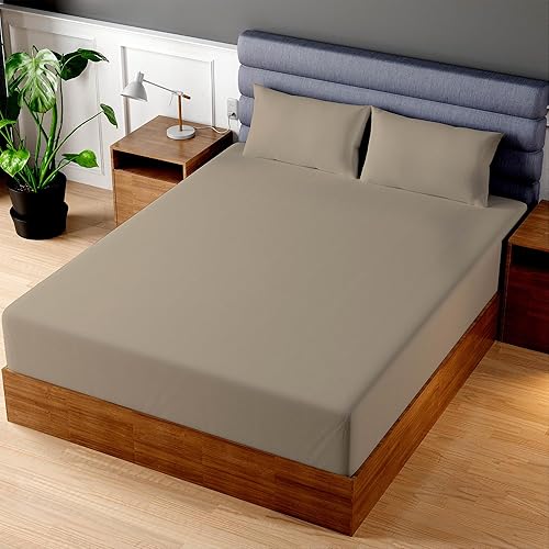 Superity Linen Sábana bajera ajustable individual XL, suave y cómoda, hecha de 100% algodón, 200 hilos para una durabilidad y suavidad óptimas,