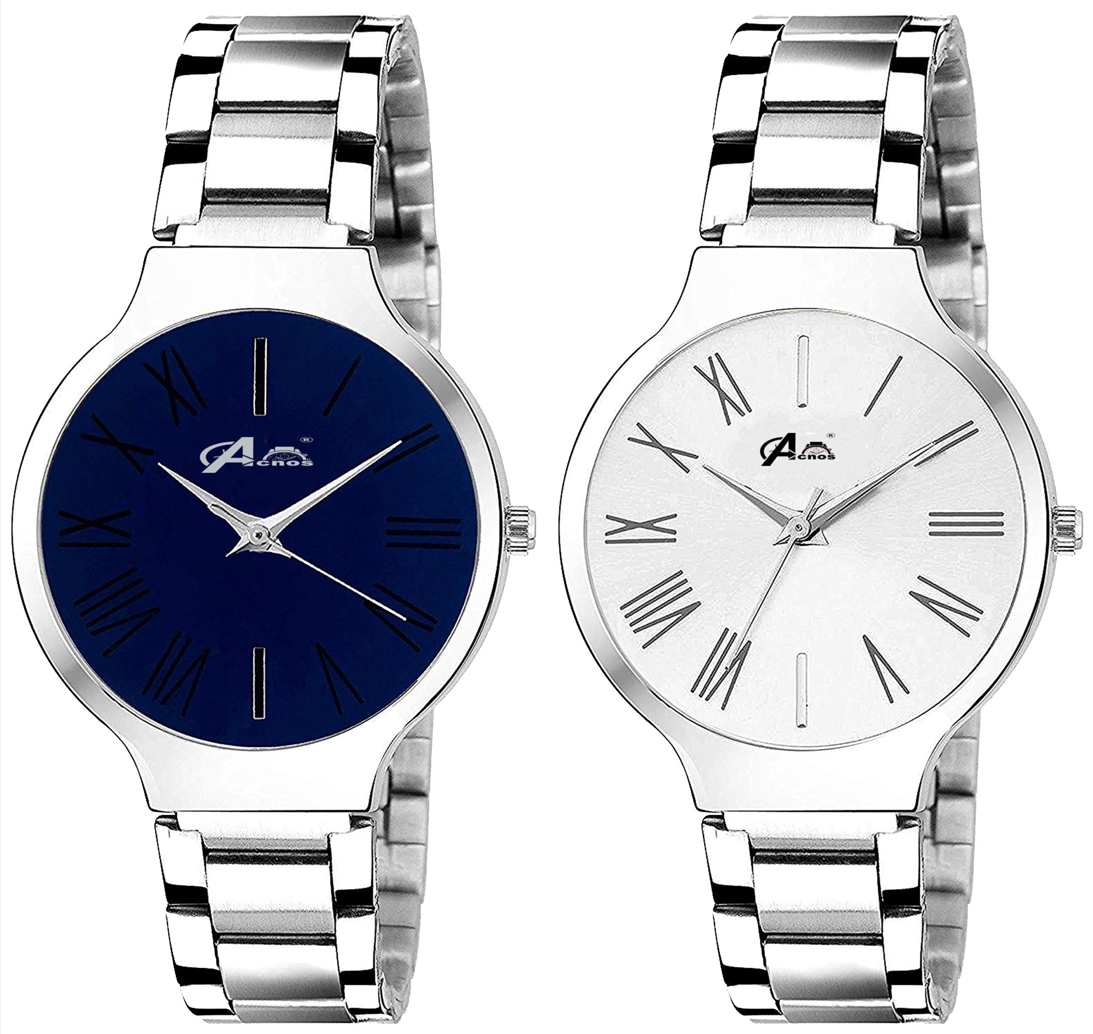 Acnos Stainless Steel Premium Women White Colored Strap Analogue Watch - Pack Of 2 (Blue), Multi-Color Dial, Blue Band (B08JVMZPF5) Amazon Price History, Amazon Price Tracker