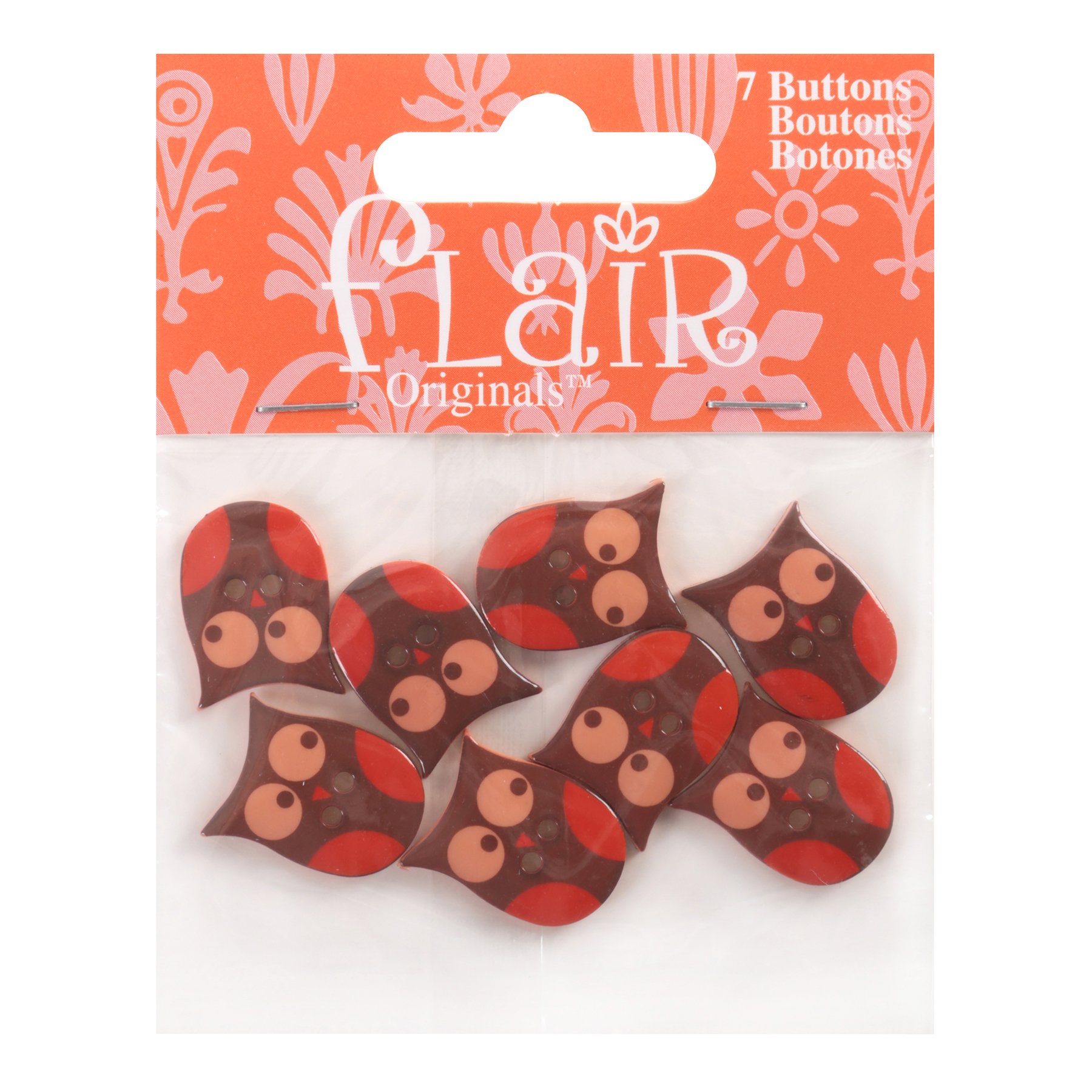 C.R. Gibson Hoot Favorite Findings Buttons Brown 7-Pack
