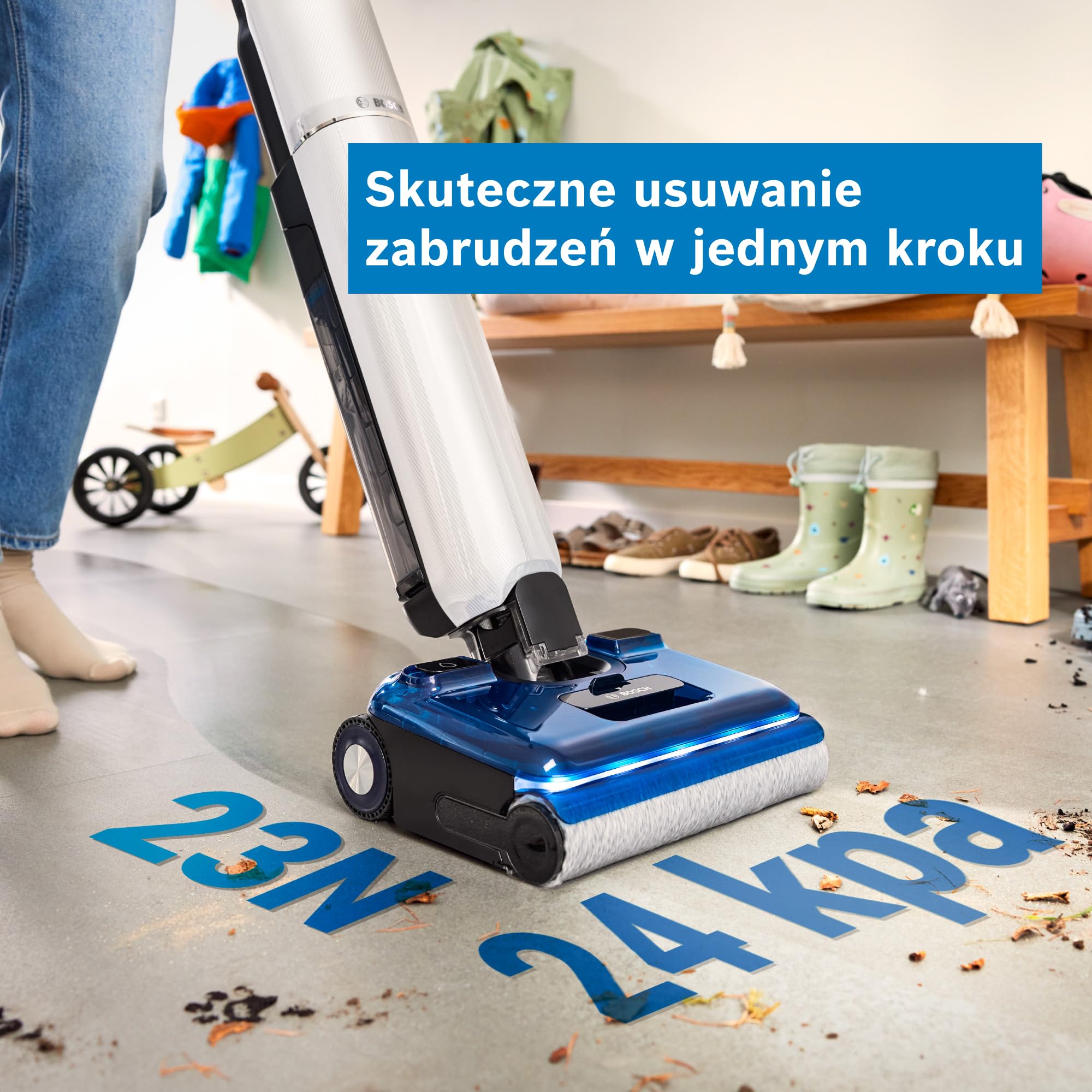 Bosch OneFlow Floor Washer, odkurzacz myjący 2w1, BHF41WS, biały