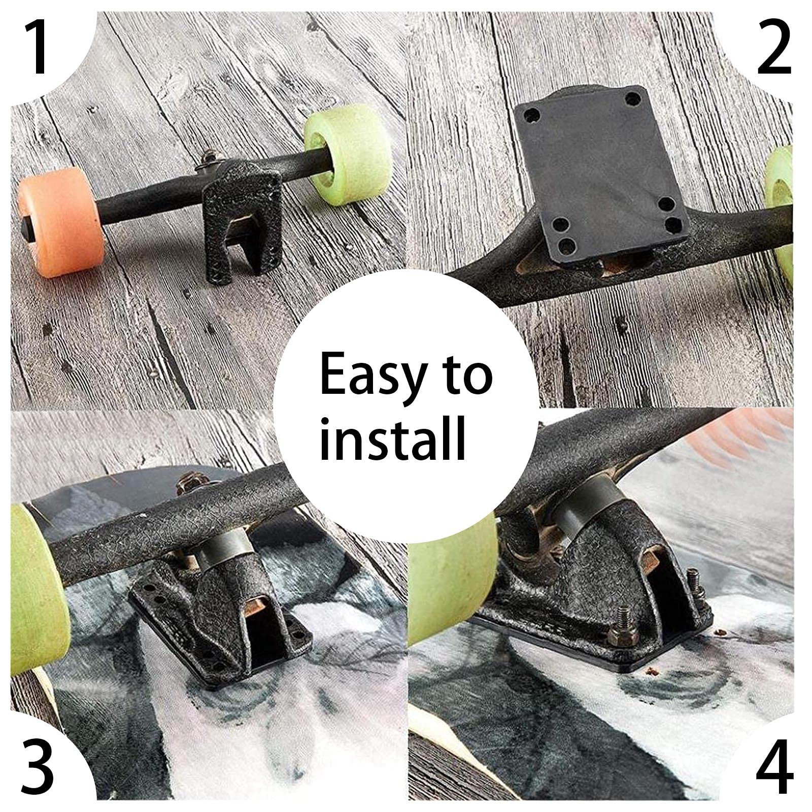 4 Coussinets Amortisseurs (shockpads) Pour Skateboard Ou Longboard - Rehausseurs De Truck