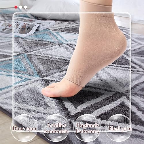 Miniatura 6 de Haysandy 2 pares de mangas de protección de tendón de Aquiles, protector de talón para bursitis, tendinitis, ternura, cojín y protección de golpes