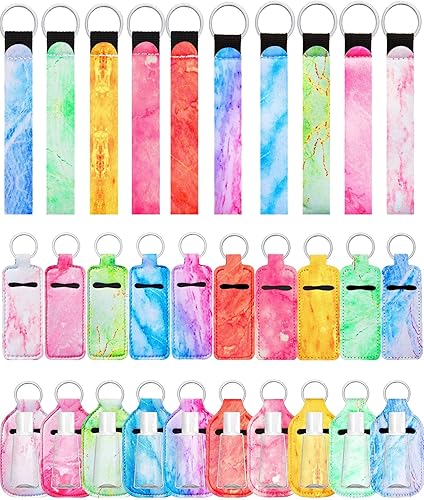 Geiserailie 40 piezas de mármol para botellas de viaje, llavero para lápiz labial