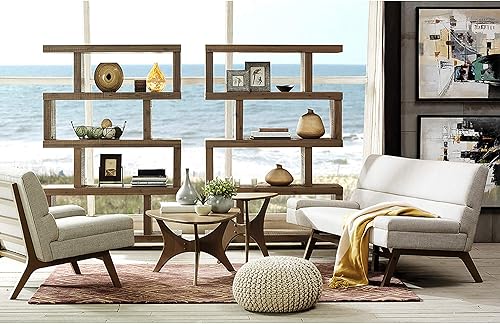 Miniatura 7 de INK+IVY Blaze - Mesas auxiliares de madera, pacanas, mesas auxiliares de estilo moderno de mediados de siglo, mesas pequeñas de 1 pieza para sala de