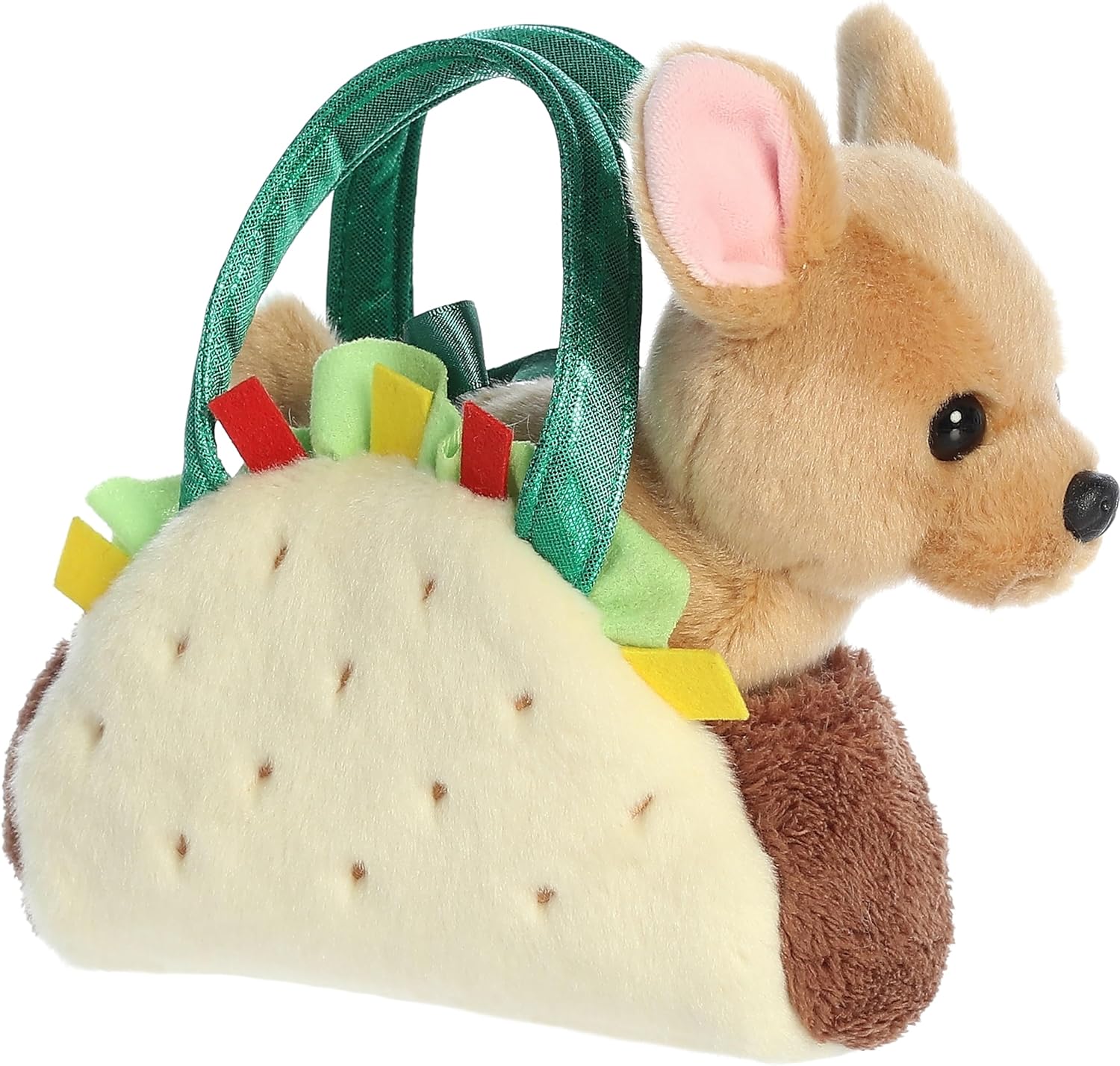 Aurora® Fashionable Fancy Pals™ Taco Puppy Stuffed Animal - Plush with Stylish Purse for Dress Up Fun - Perfect for Kids 3+ Years, Costumes, and Birthdays - Brown 7 Inches
