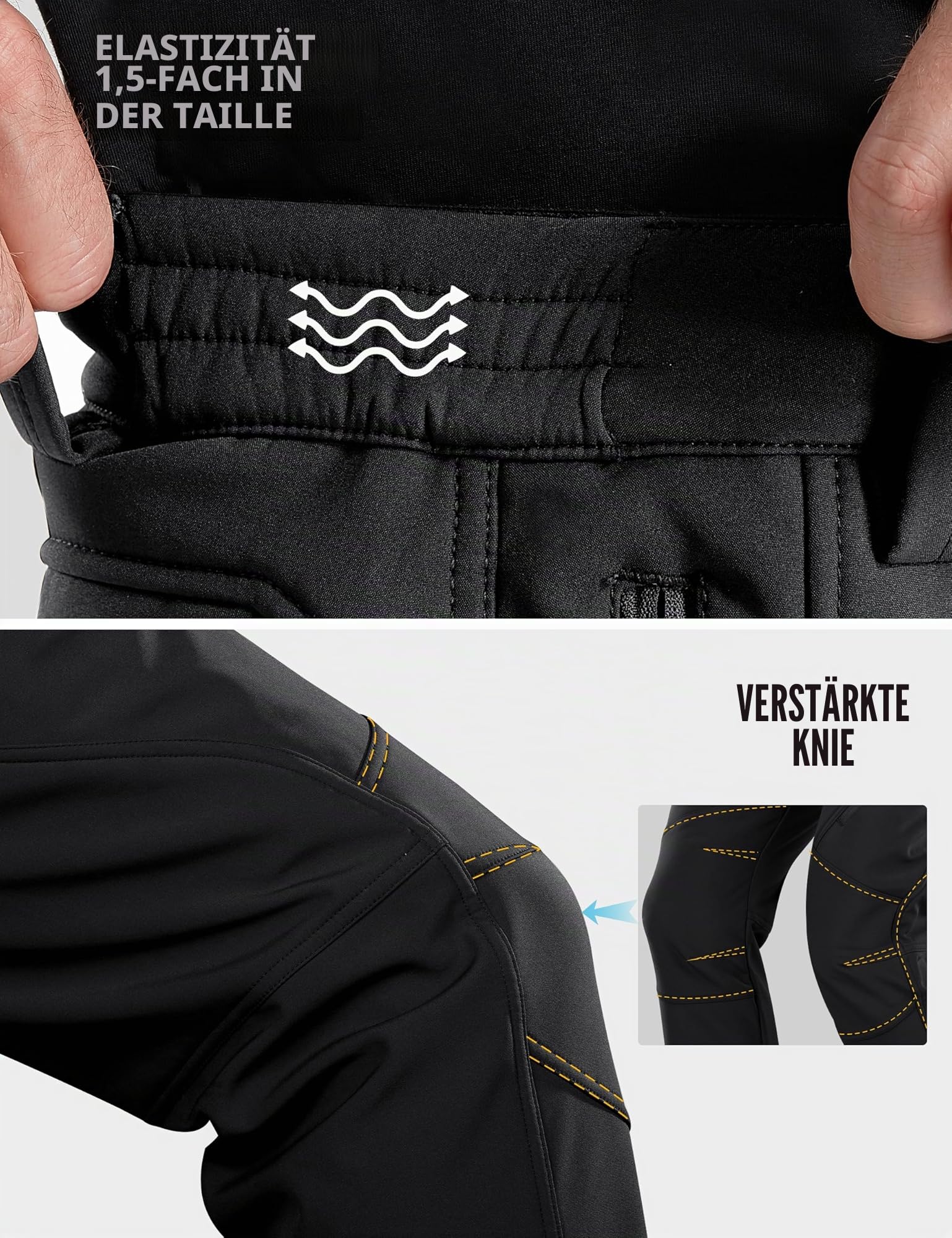 FREE SOLDIER Herren Winter wasserdichte Skihose Jagd Outdoor Hose Winddichte Thermohose Winterhose Softshellhose zum Klettern und Wandern