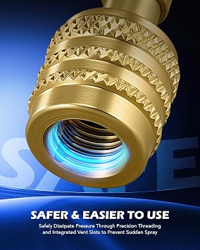 OMT A2L Refrigerant Adapter Set for R32 and R454B with Reverse Thread | Brass Construction; Zero-Leak Design; Vent Grooves; 1/4 LH Threads; Fitting Tool for HVAC Technicians