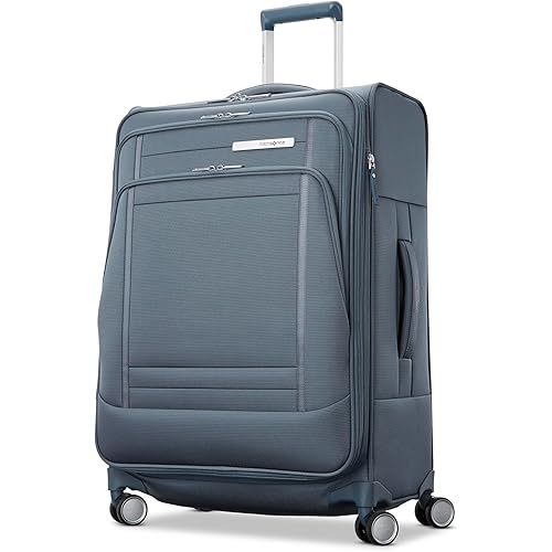 Samsonite UpLIFT Lightweight Medium Checked Softside Luggage with Spinner Wheels - Expandable - Airline-Approved, Polyester Soft Suitcase for Ultra Light Travel - Elemental Blue