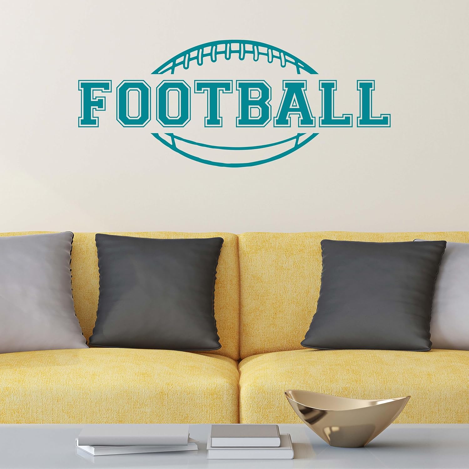Football Signs | Football Wall Decal | Football Decor | Made in America | Teal