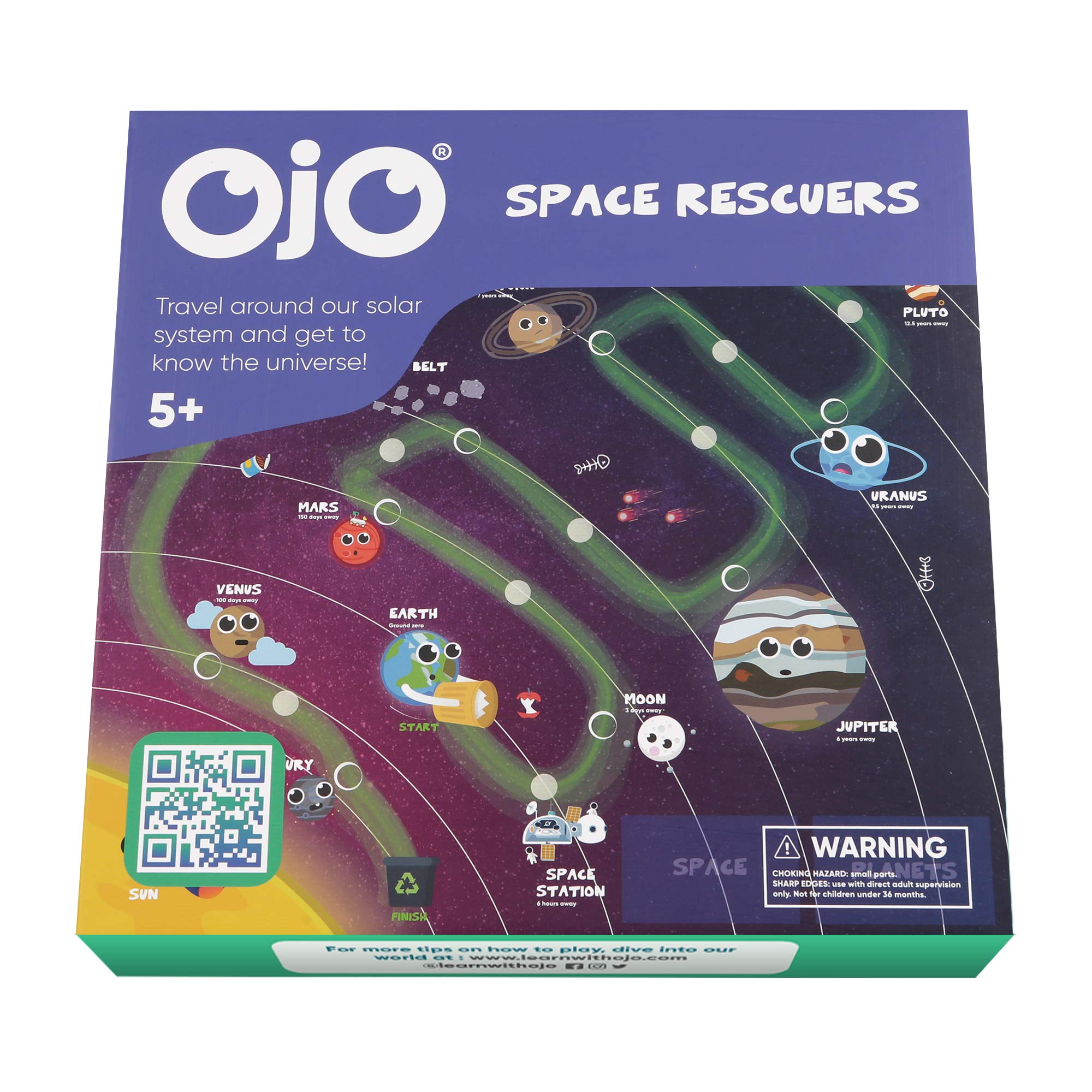 OjO Space Rescuers Solar System Science Game Children Become Astronomers! STEM Educational Toy (Age 5+) | Science Board Game for Kids | Learn Planets & Space
