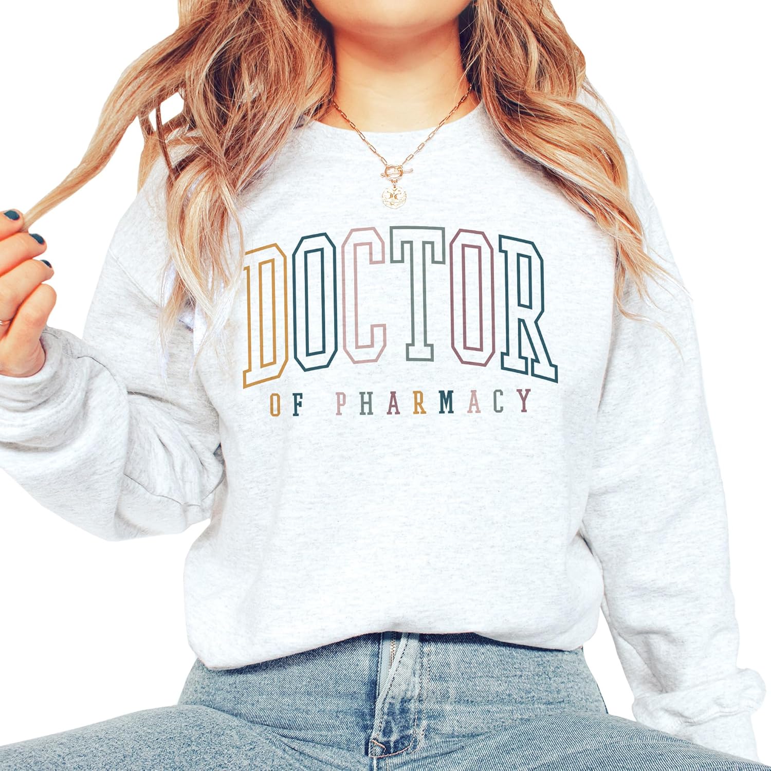 Pharmacist Sweatshirt, Doctor Of Pharmacy, Gift For PharmD, Student Grad, Pharmacology RX RPh Shirt, College Student Gifts, Unisex Crewneck Ash Grey