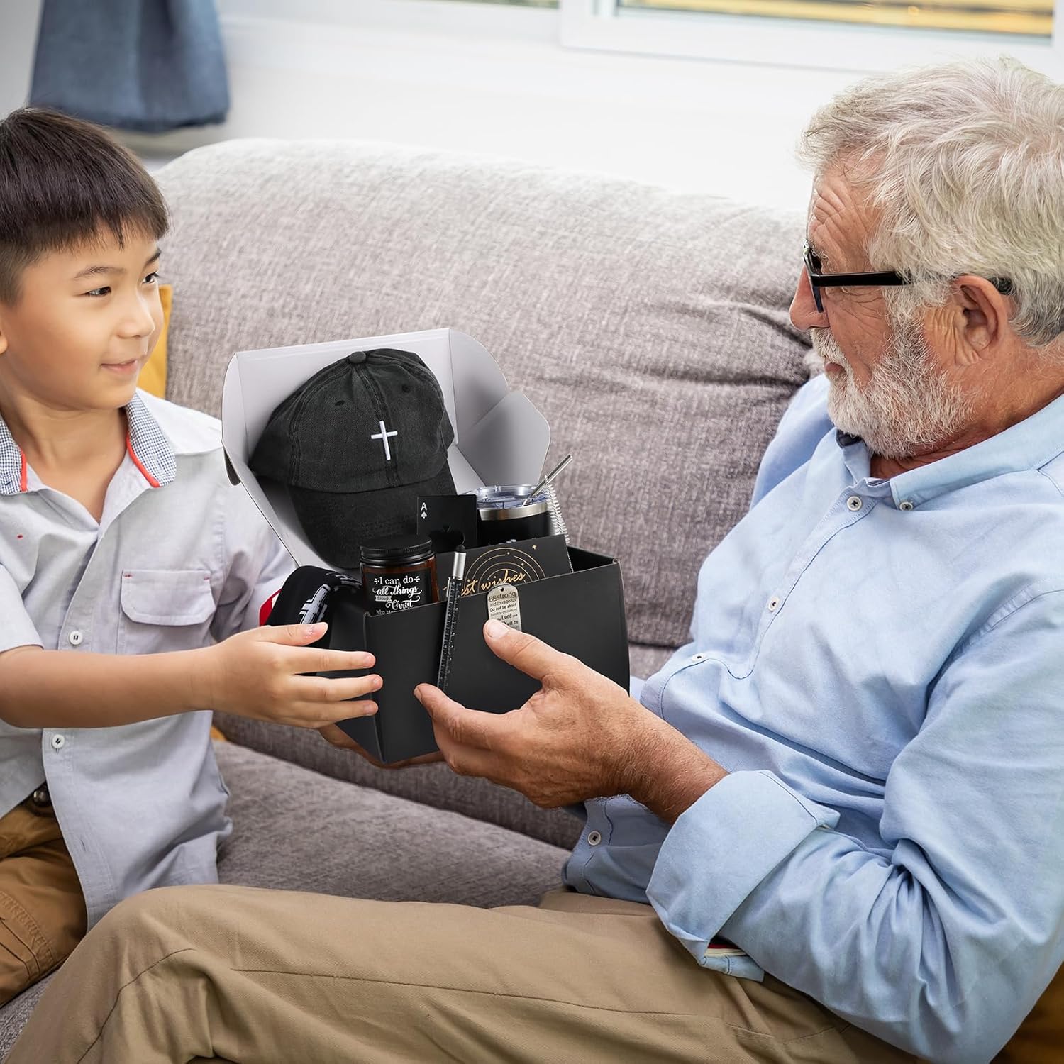 Kolewo4ever 9 Pcs Christian Gifts for Men Religious Gift for Dad Inspirational Gifts Set for Father Spiritual Religious Catholic Gift Box for Male Friends Co Workers - Image 6