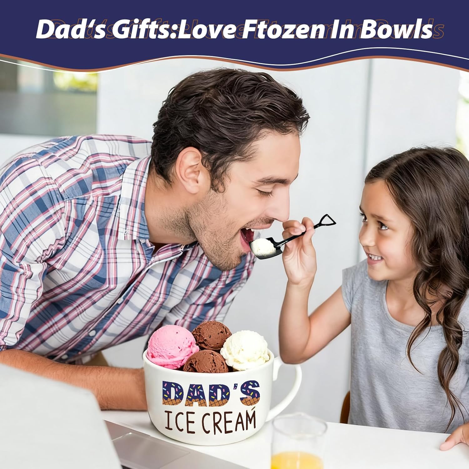 Dad Gifts for Christmas - Dad's Ice Cream Bowl and Shovel Set - Ideal Fathers Day Birthday Gifts from Daughter Son - Image 2