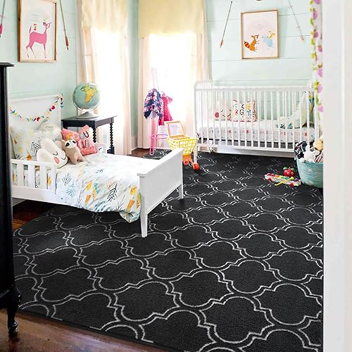 Vista 27 de HOMORE Alfombra peluda de espuma viscoelástica para sala de estar, alfombra de espuma viscoelástica de 6 x 9 pies para dormitorio de niños, alfombra