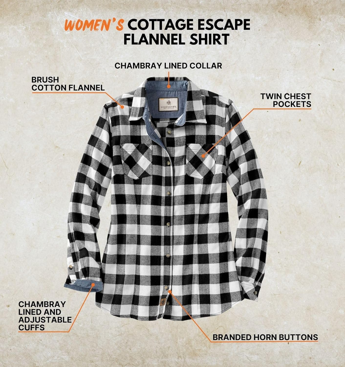 Legendary Whitetails Women’s Long Sleeve Plaid Flannel Button Up Shirt 100% Cotton - Image 4