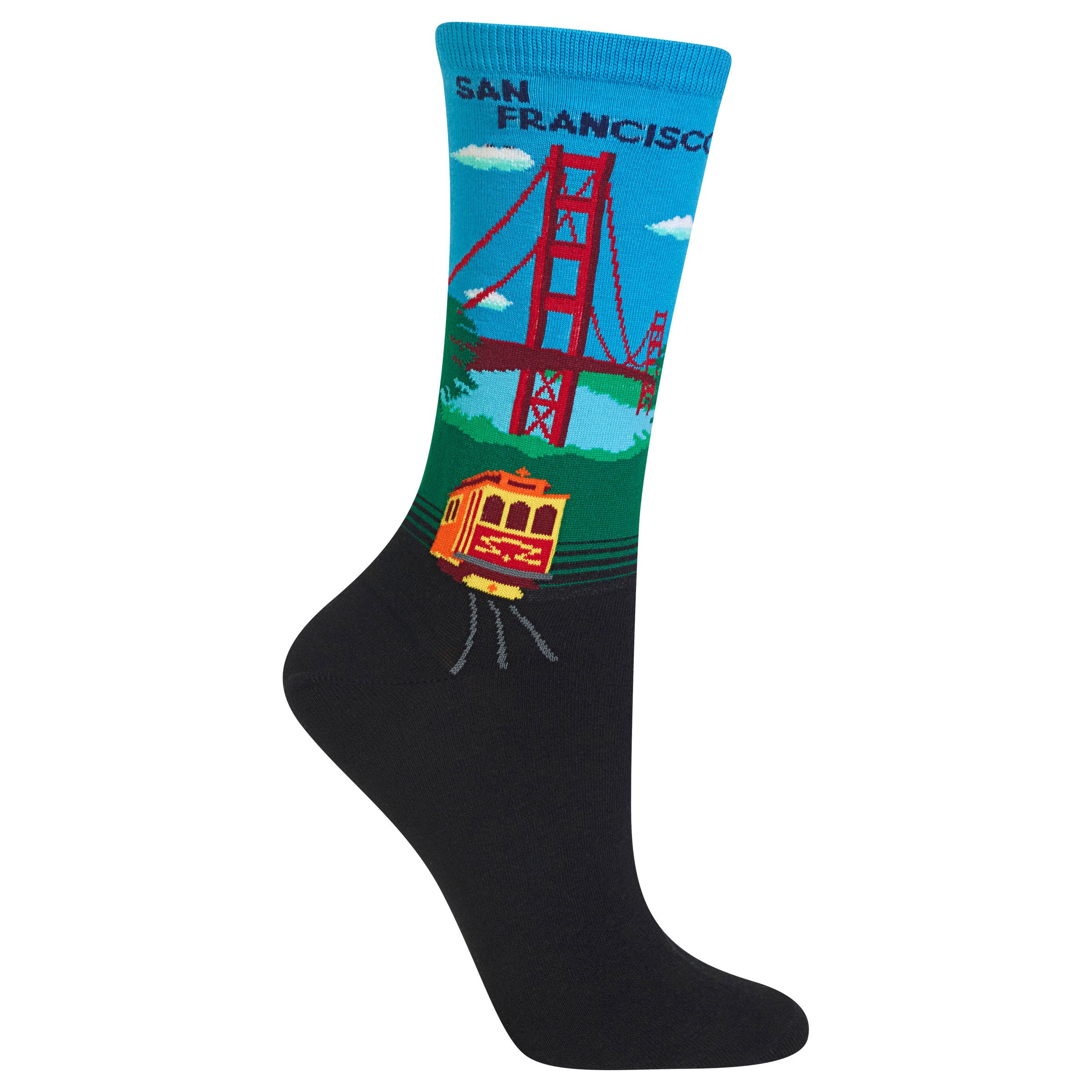 Hot Sox Women's Fun USA Travel & Cities Crew Socks-1 Pair Pack-Cool & Artistic Gifts