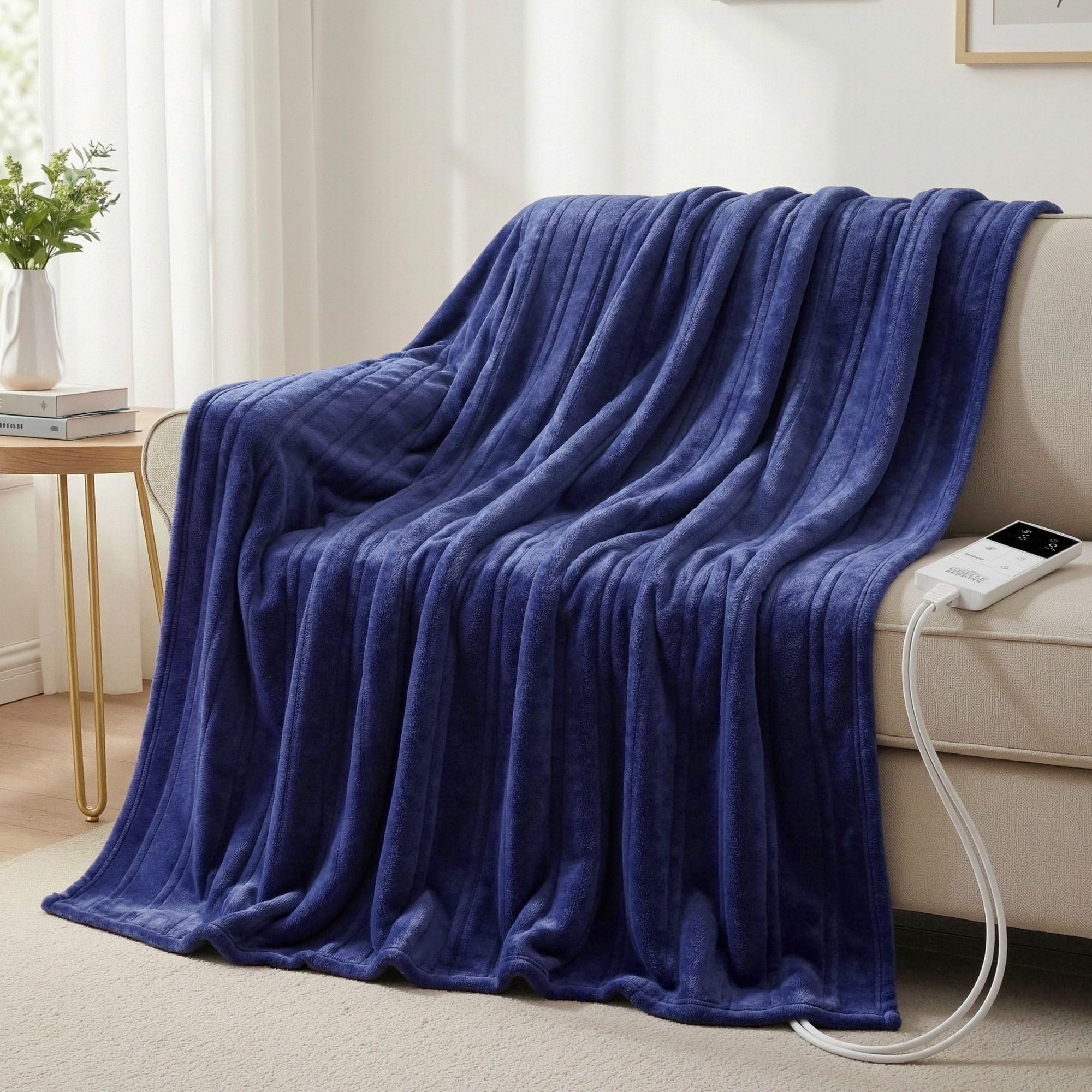 Giselle Bedding 200 x 180cm Electric Throw Blanket, Heated Throws Blankets Heating Coral Fleece Rug...
