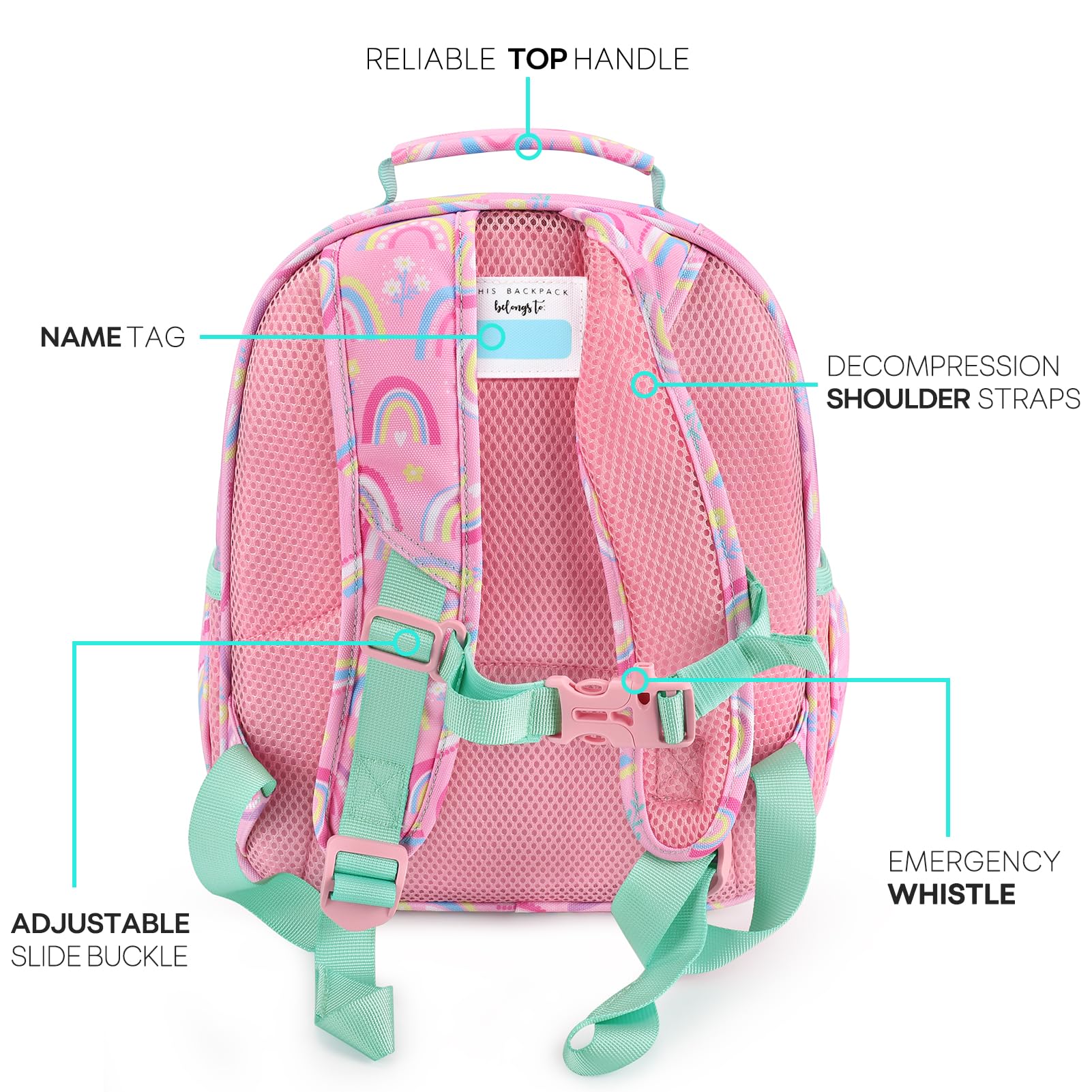 mibasies Mochila ligera para niñas, mochila para niñas para escuela primaria, Arcoíris, Niños: 15 pulgadas de alto, Niños-15 pulgadas de alto