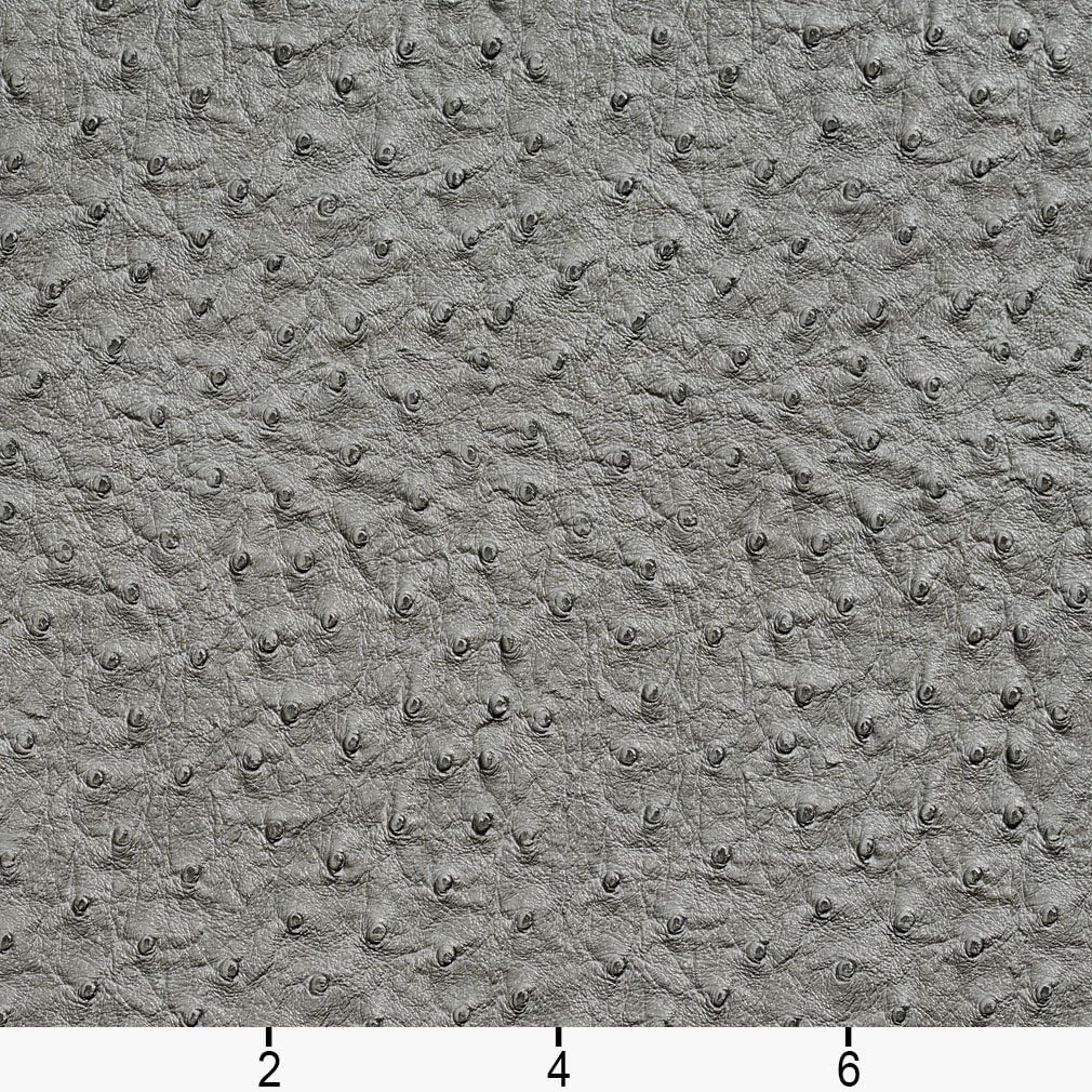 Gray Emu Ostrich Faux Leather Vinyl by The Yard - SKU: Hampton Pewter