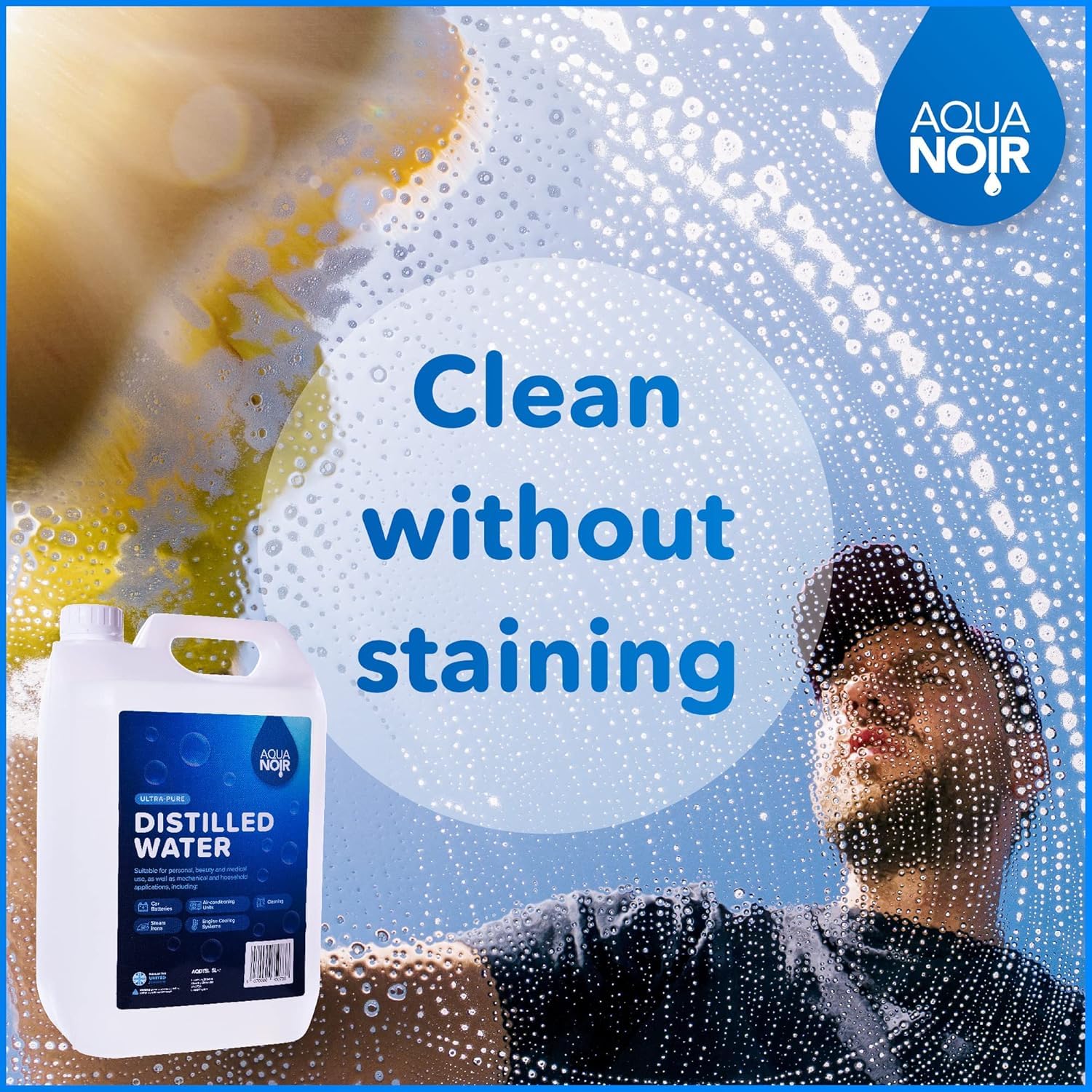 Acqua distillata 10L (2 x 5 litri) | Acqua distillata ideale per ferri da stiro a vapore, macchina CPAP, batterie per auto, acqua potabile | Acqua distillata purificata per un ambiente sicuro
