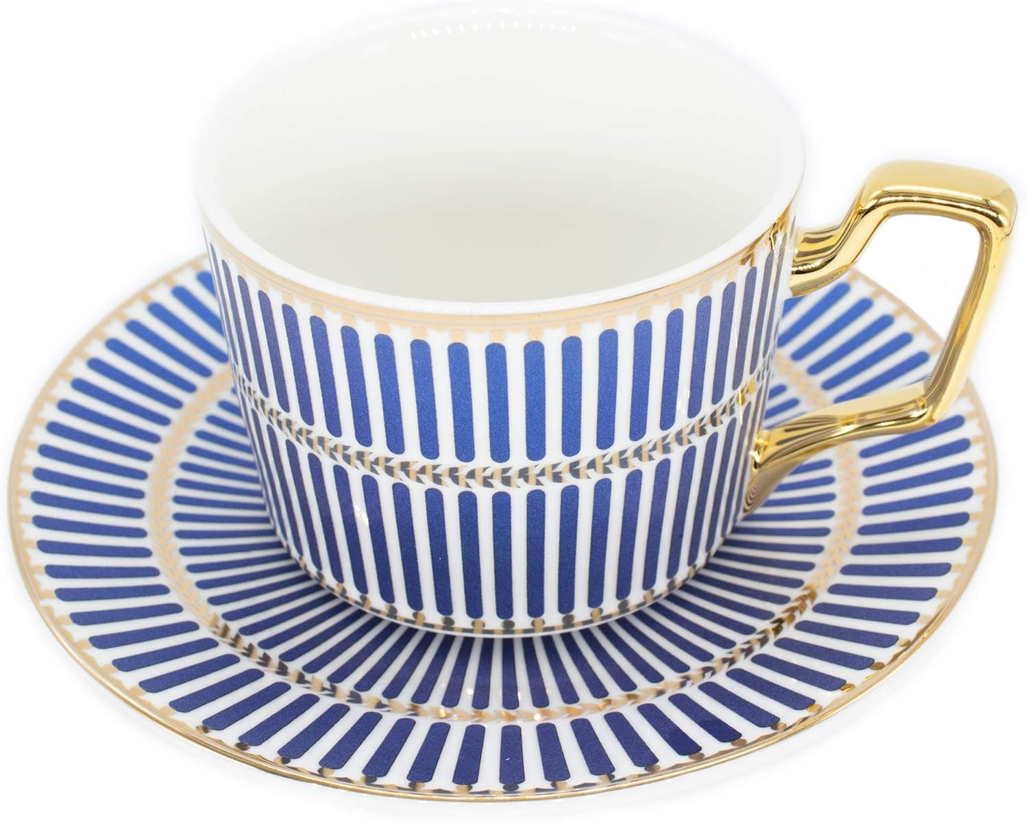 Tea Coffee Cups6.8oz Bone China Ceramic Beautiful Blue